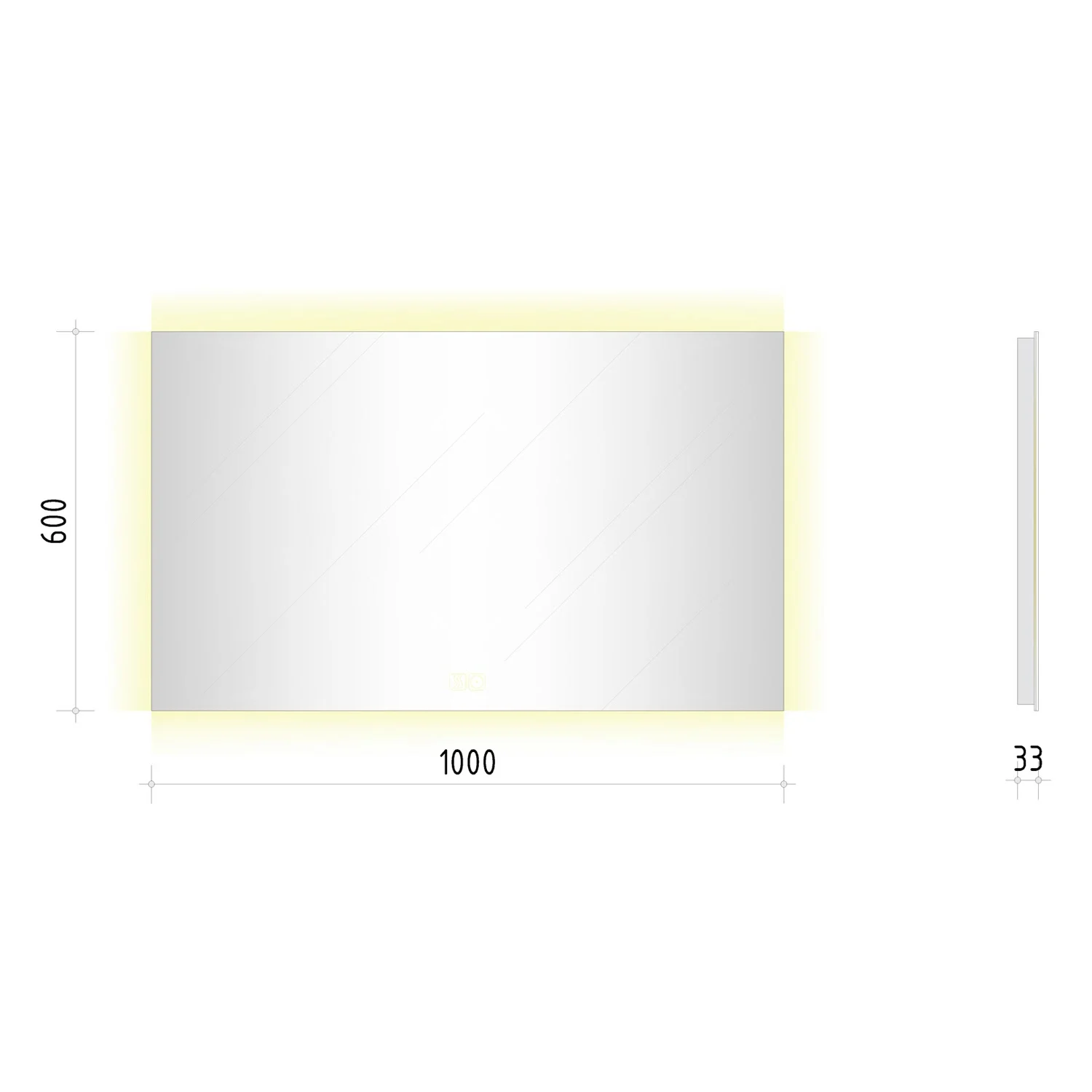 Kronenbach Night Badspiegel 100 x 60 cm mit LED-Beleuchtung und Dimmfunktion Bild 5