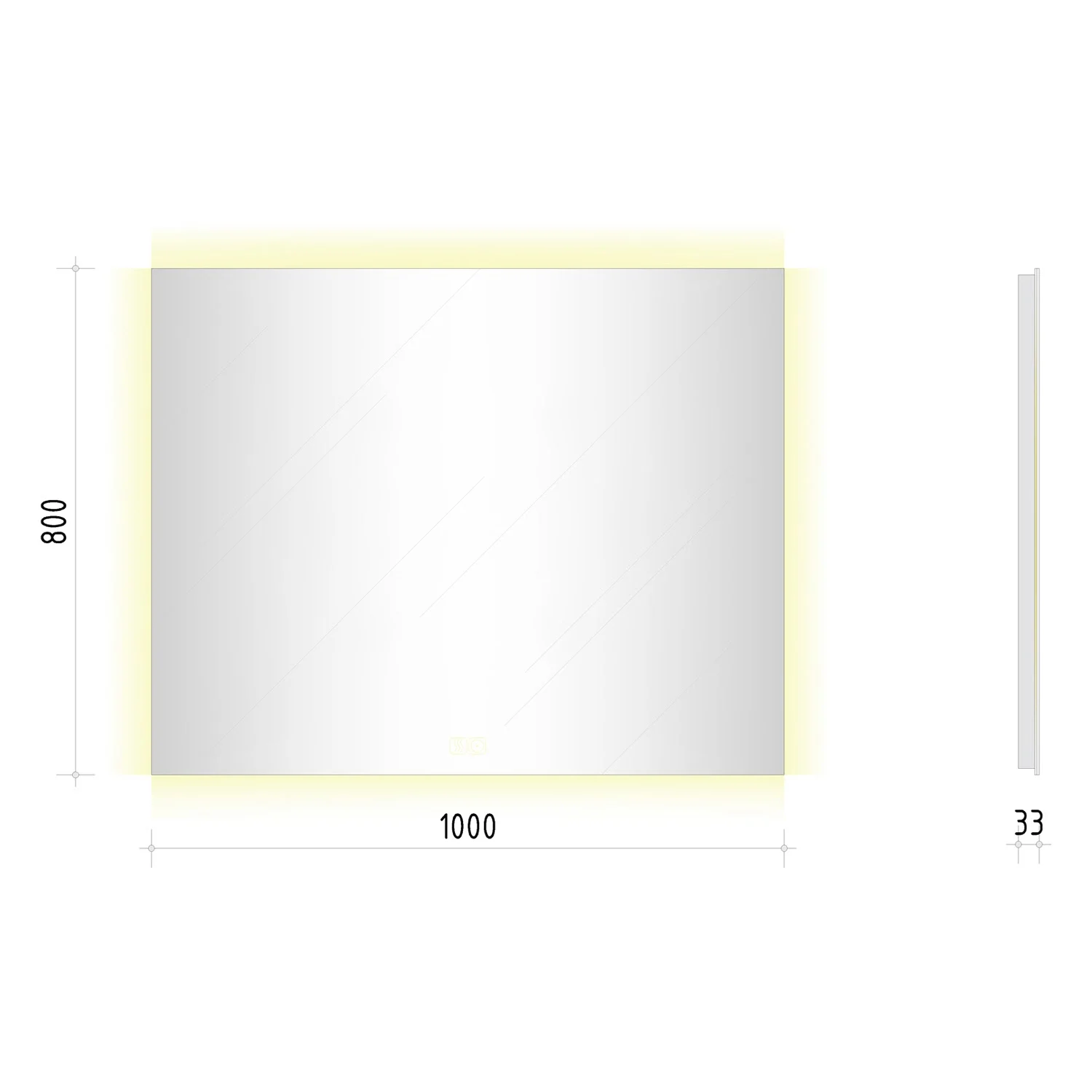 Kronenbach Night Badspiegel 100 x 80 cm mit LED-Backlight und Dimmfunktion Bild 5