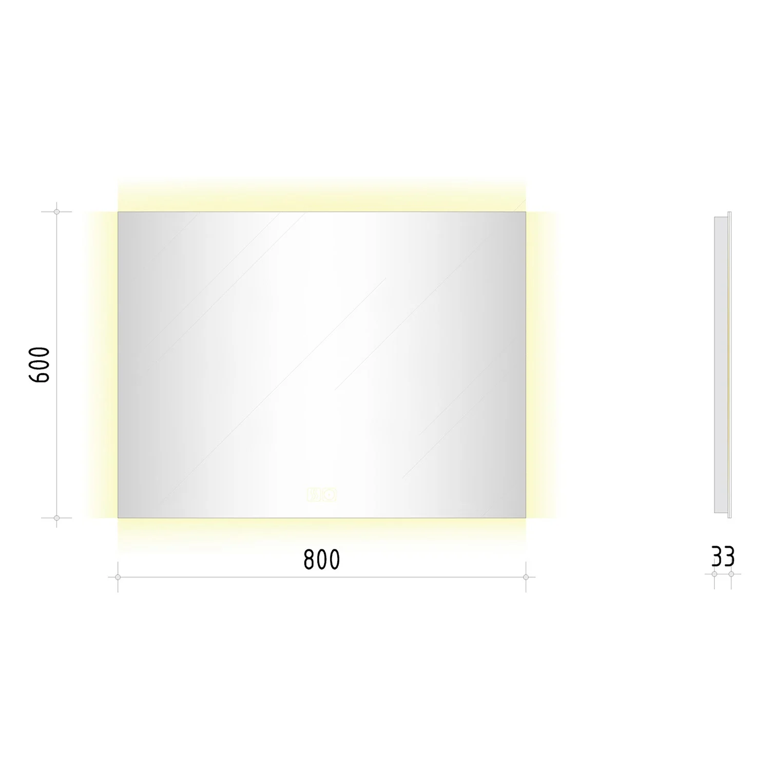 Kronenbach Night Badspiegel 80 x 60 cm mit dimmbarer LED-Beleuchtung und Backlight Bild 5