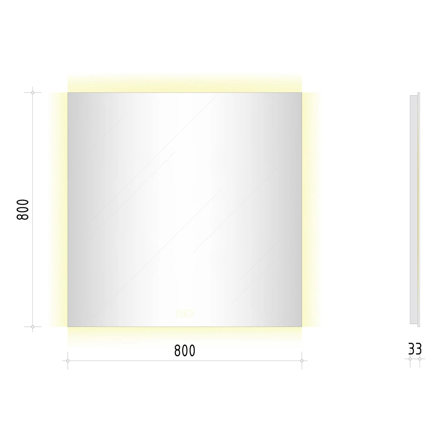 Kronenbach Nacht Badspiegel 80 x 80 cm mit LED-Beleuchtung und Dimmfunktion Bild 5