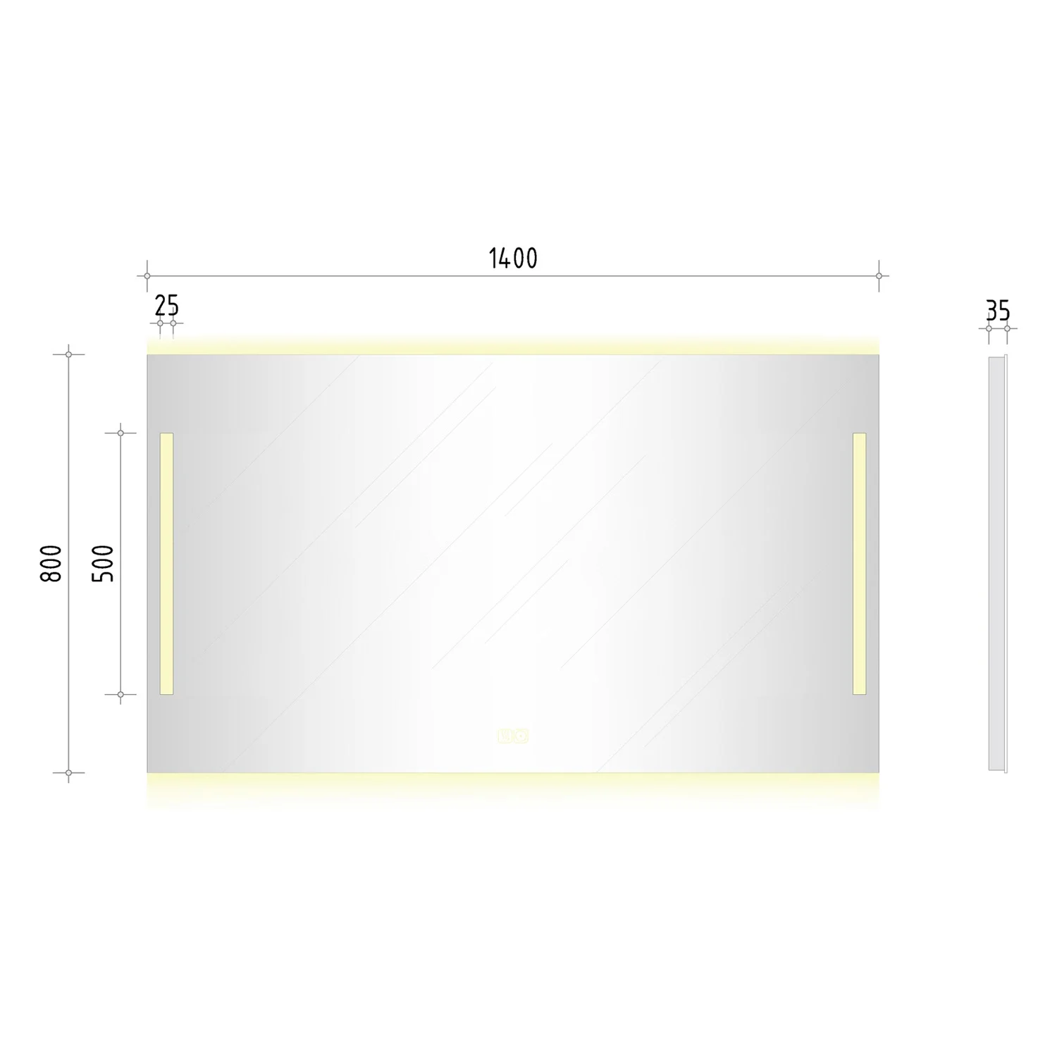 Kronenbach Sun Badspiegel 140 x 80 cm mit LED Seiten- und Hintergrundbeleuchtung Bild 5