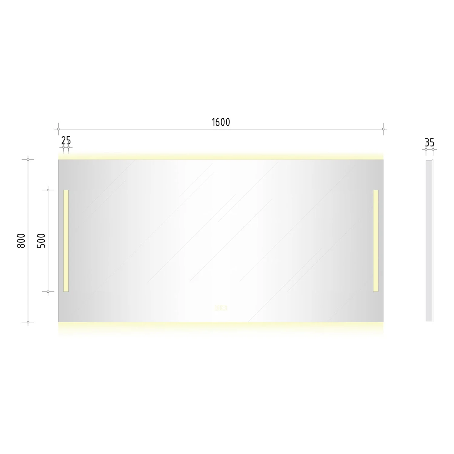 Kronenbach Sun Badspiegel 160 x 80 cm mit LED Seiten- und Hintergrundbeleuchtung Bild 5