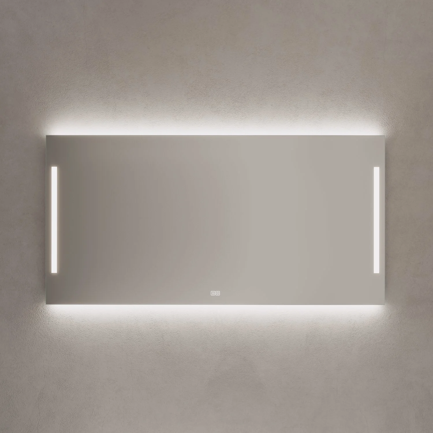 Kronenbach Sun Badspiegel 160 x 80 cm mit LED Seiten- und Hintergrundbeleuchtung