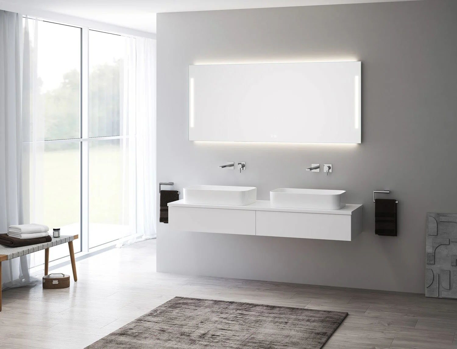 Kronenbach Sun Badspiegel 160 x 80 cm mit LED Seiten- und Hintergrundbeleuchtung Bild 6