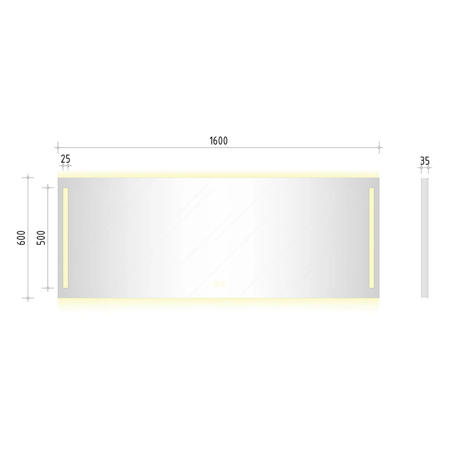 Kronenbach Sun Badspiegel 160 x 60 cm mit LED Seiten- und Hintergrundbeleuchtung Bild 5