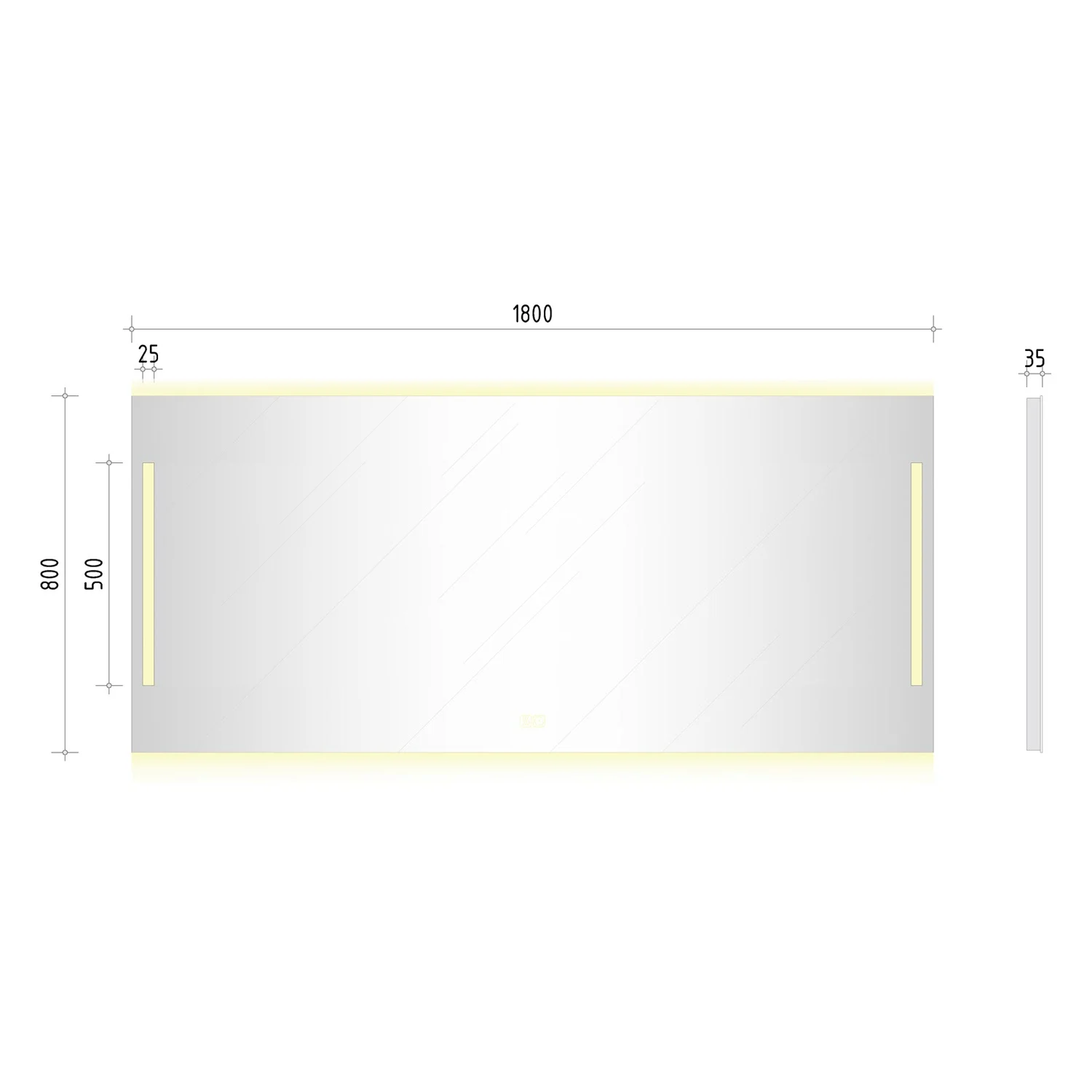 Kronenbach Sun Badspiegel 180 x 80 cm mit LED Seiten- und Hintergrundbeleuchtung Bild 5