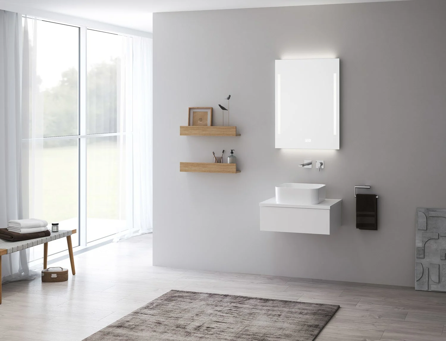 Kronenbach Sun Badspiegel 60 x 80 cm mit LED Seiten- und Hintergrundbeleuchtung Bild 6