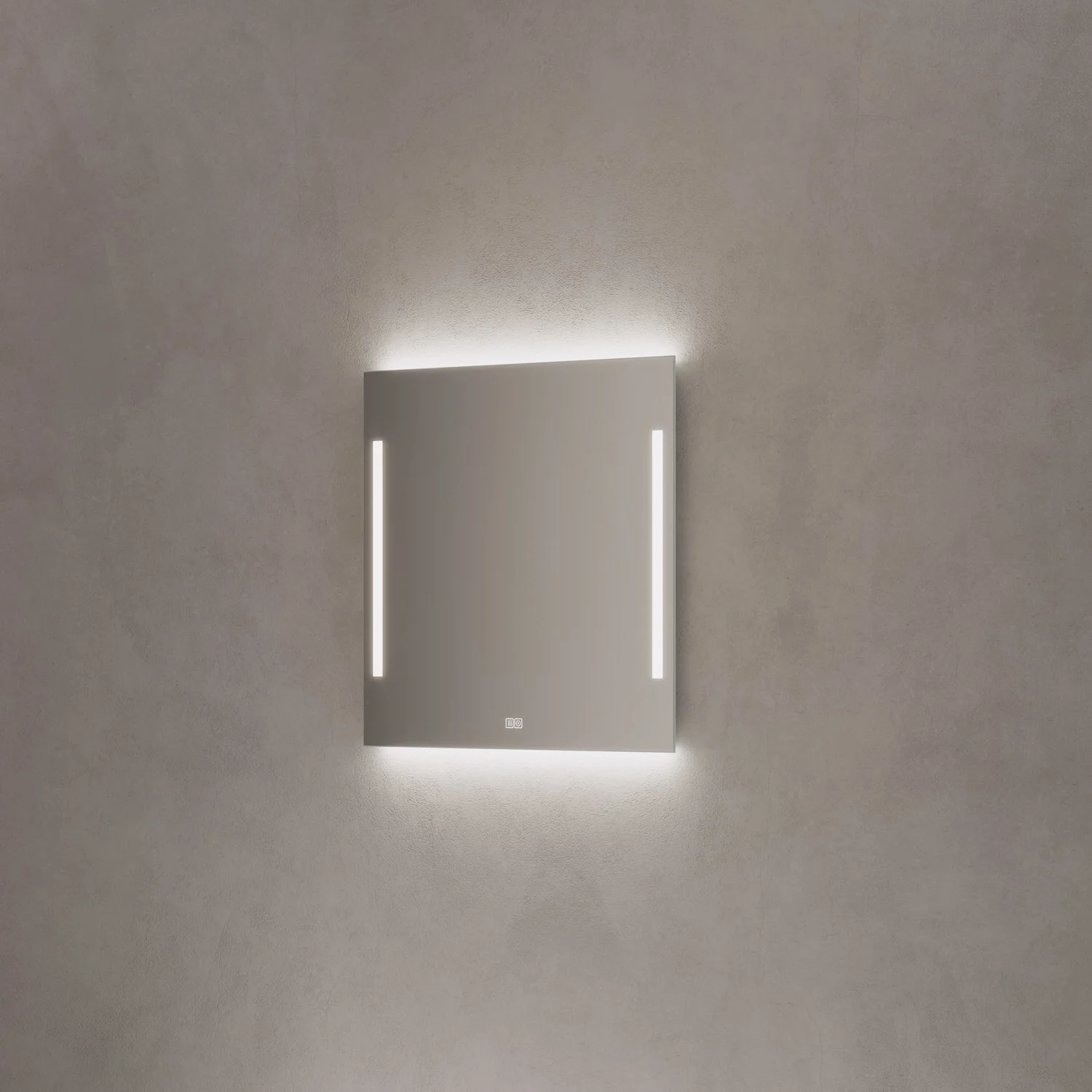 Kronenbach Sun Badspiegel 80 x 80 cm mit LED Seiten- und Hintergrundbeleuchtung für modernes Badezimmerambiente Bild 2