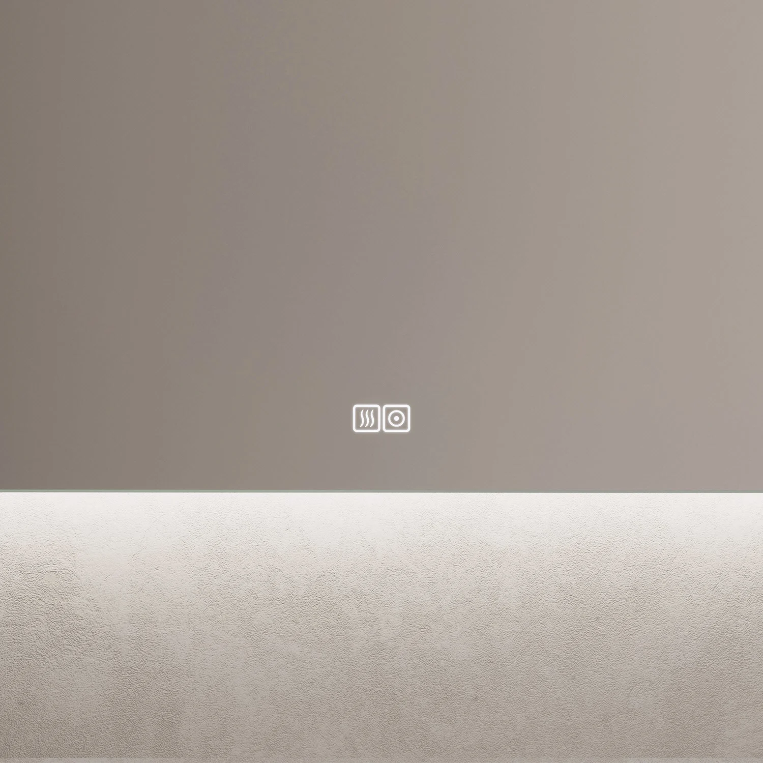 Kronenbach Sun Badspiegel 80 x 80 cm mit LED Seiten- und Hintergrundbeleuchtung für modernes Badezimmerambiente Bild 3