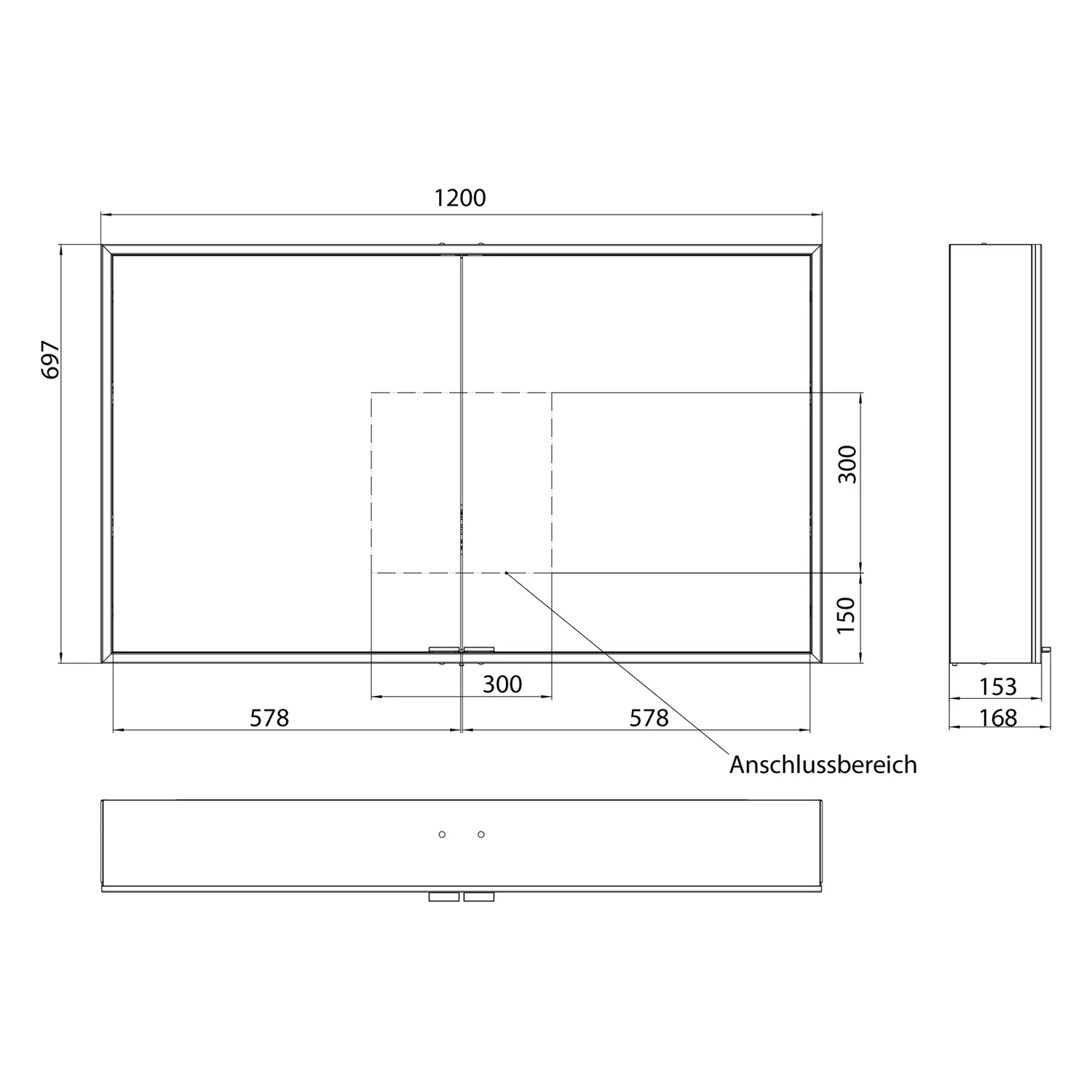 Kronenbach Cube 2.0 Spiegelschrank 120 cm, Aufputz, 2-türig Bild 4