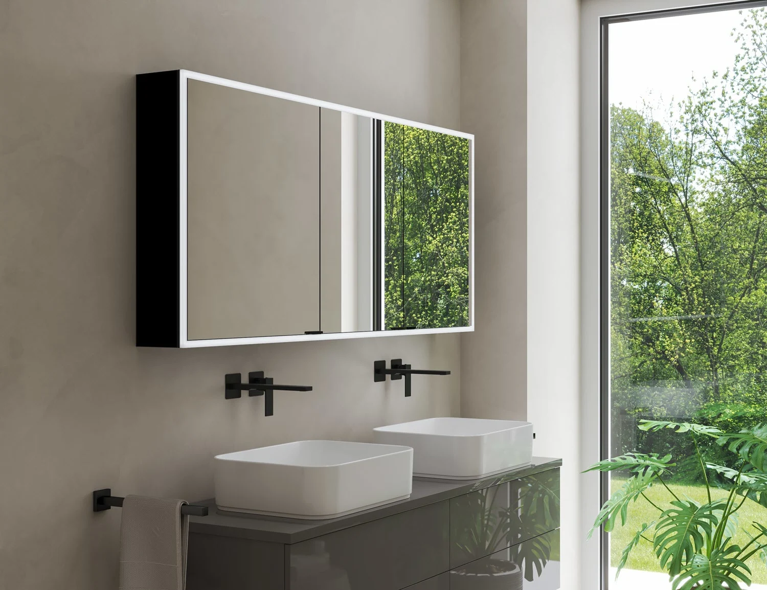 Kronenbach Cube 2.0 Spiegelschrank 120 cm, Aufputz, 3-türig Bild 3