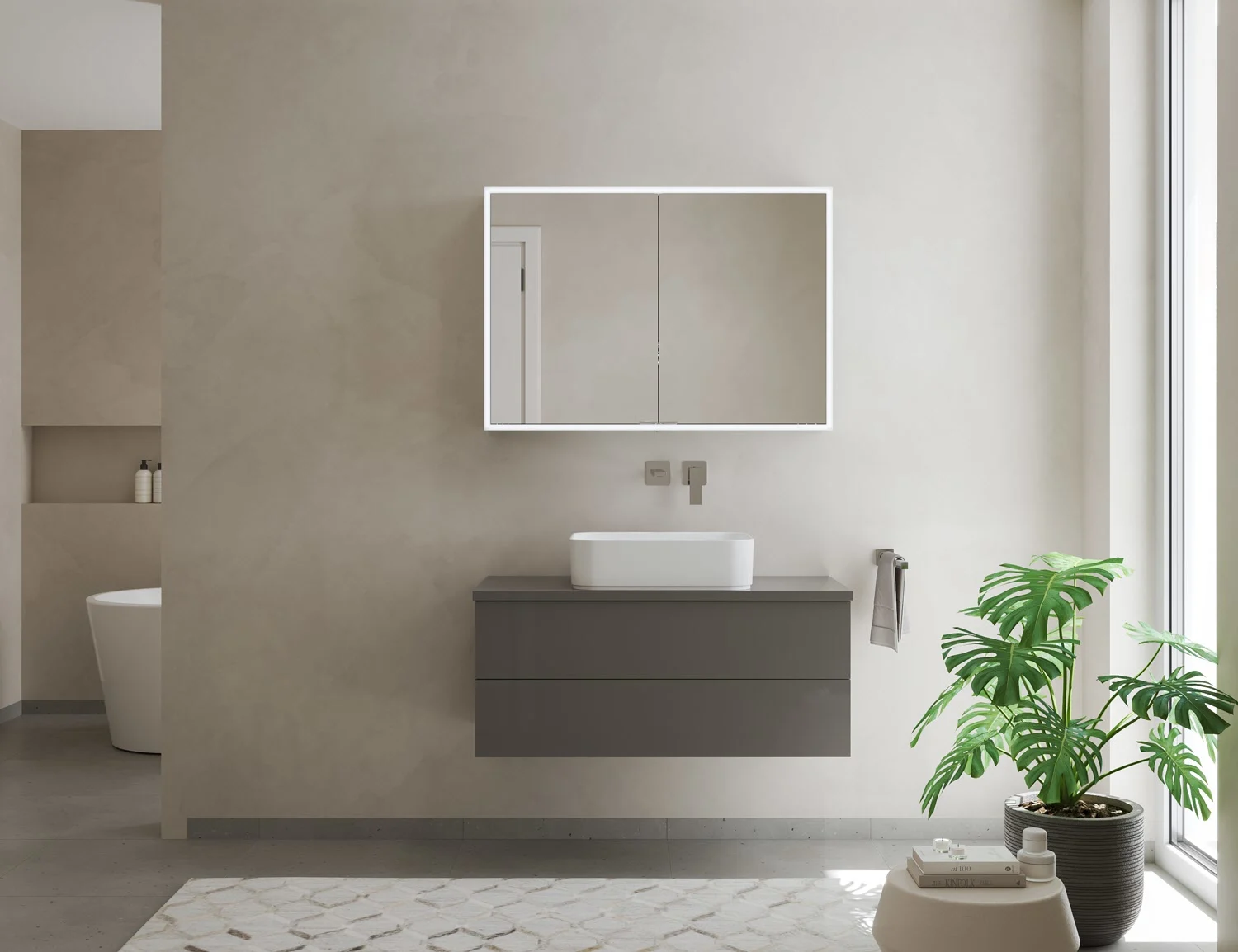 Kronenbach Cube 2.0 Spiegelschrank 120 cm, Aufputz, 2-türig Bild 6