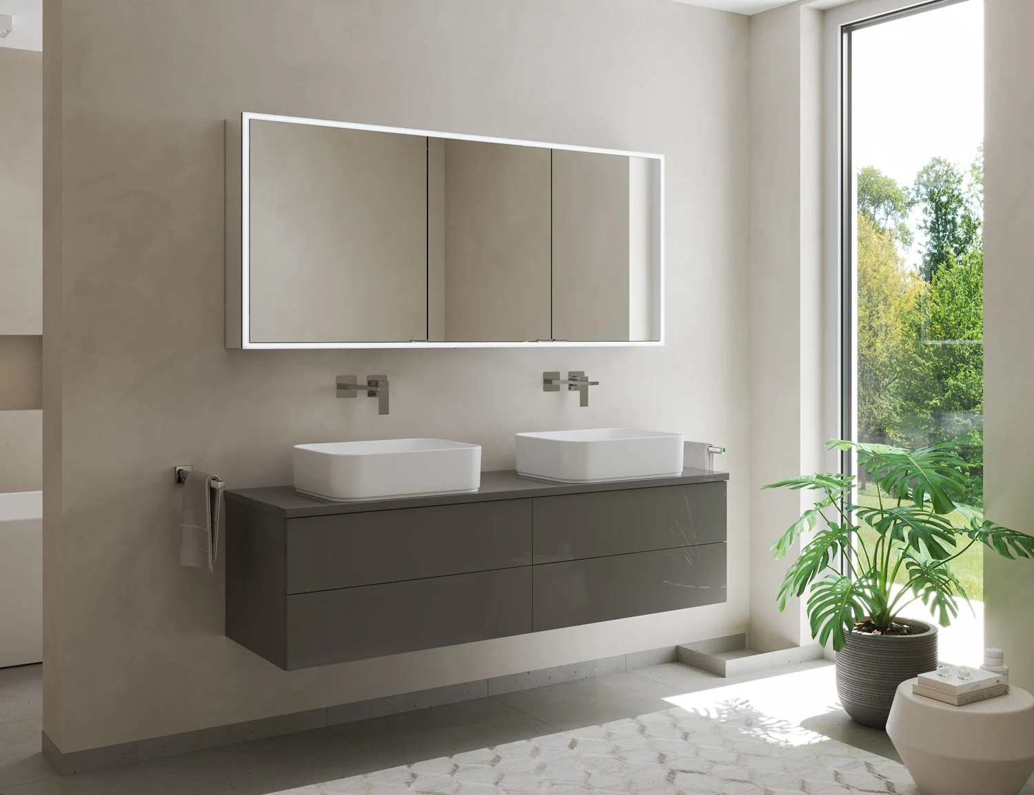 Kronenbach Cube 2.0 Spiegelschrank 120 cm, Aufputz, 3-türig Bild 6