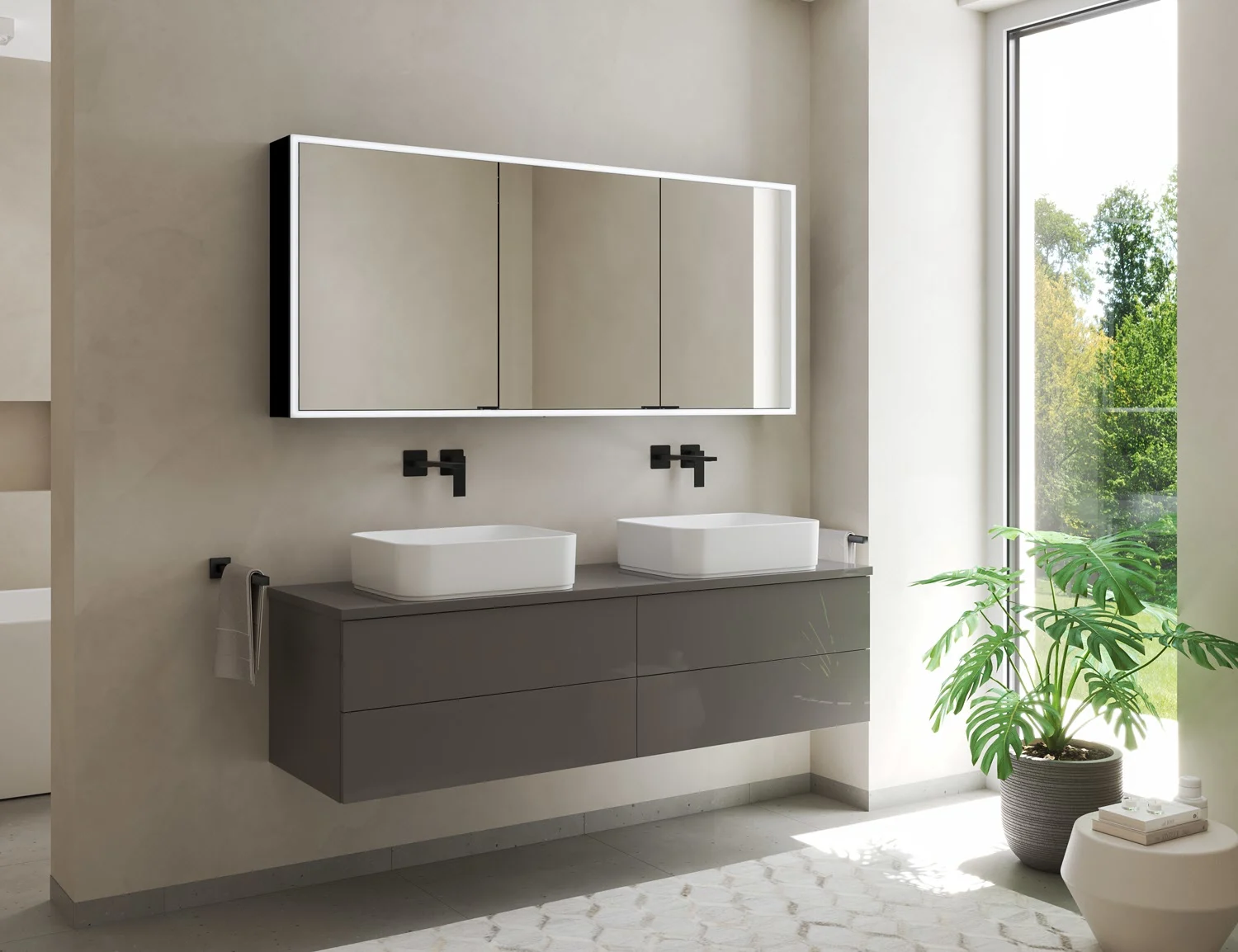 Kronenbach Cube 2.0 Spiegelschrank 120 cm, Aufputz, 3-türig Bild 6