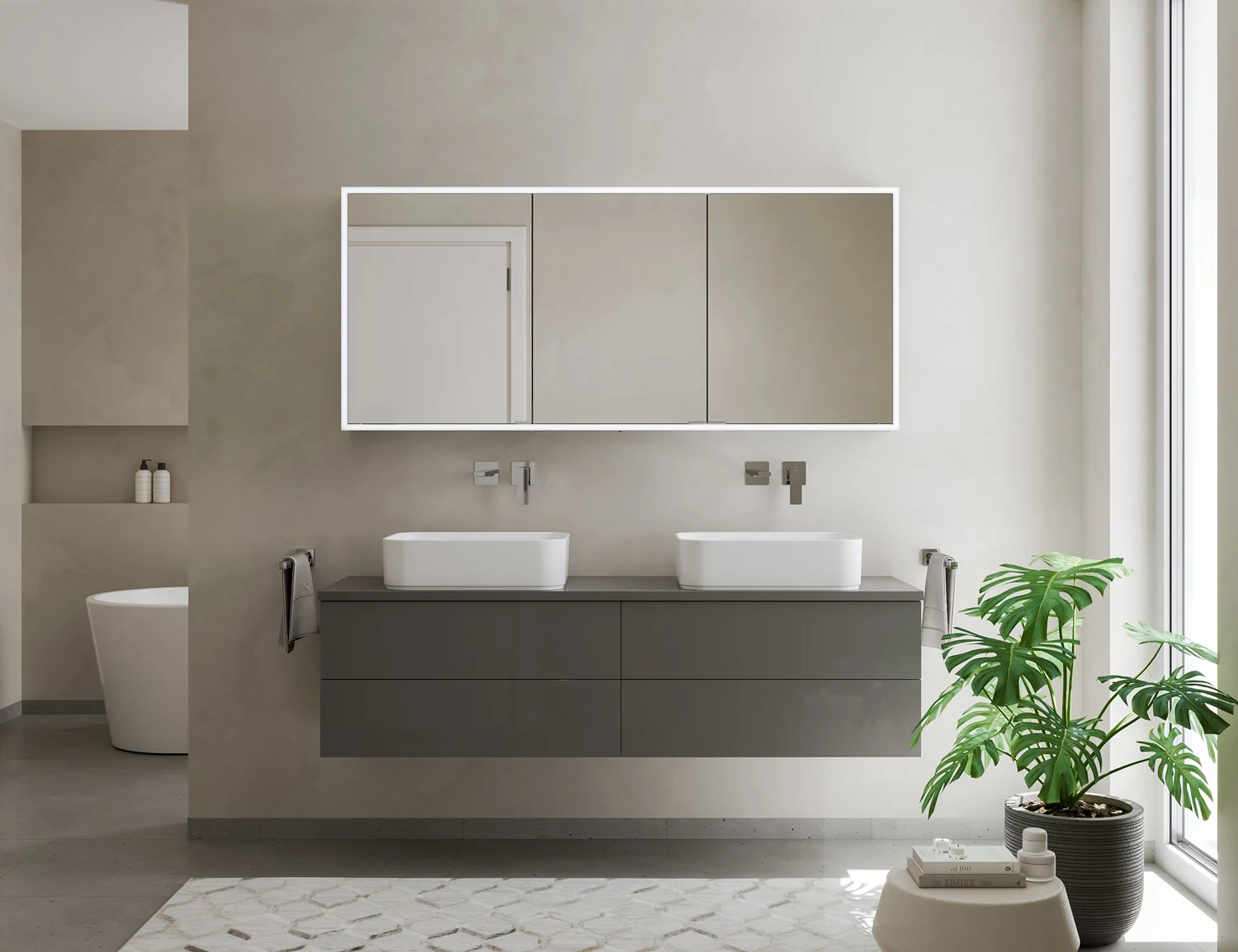 Kronenbach Cube 2.0 Spiegelschrank 120 cm, Aufputz, 3-türig Bild 7