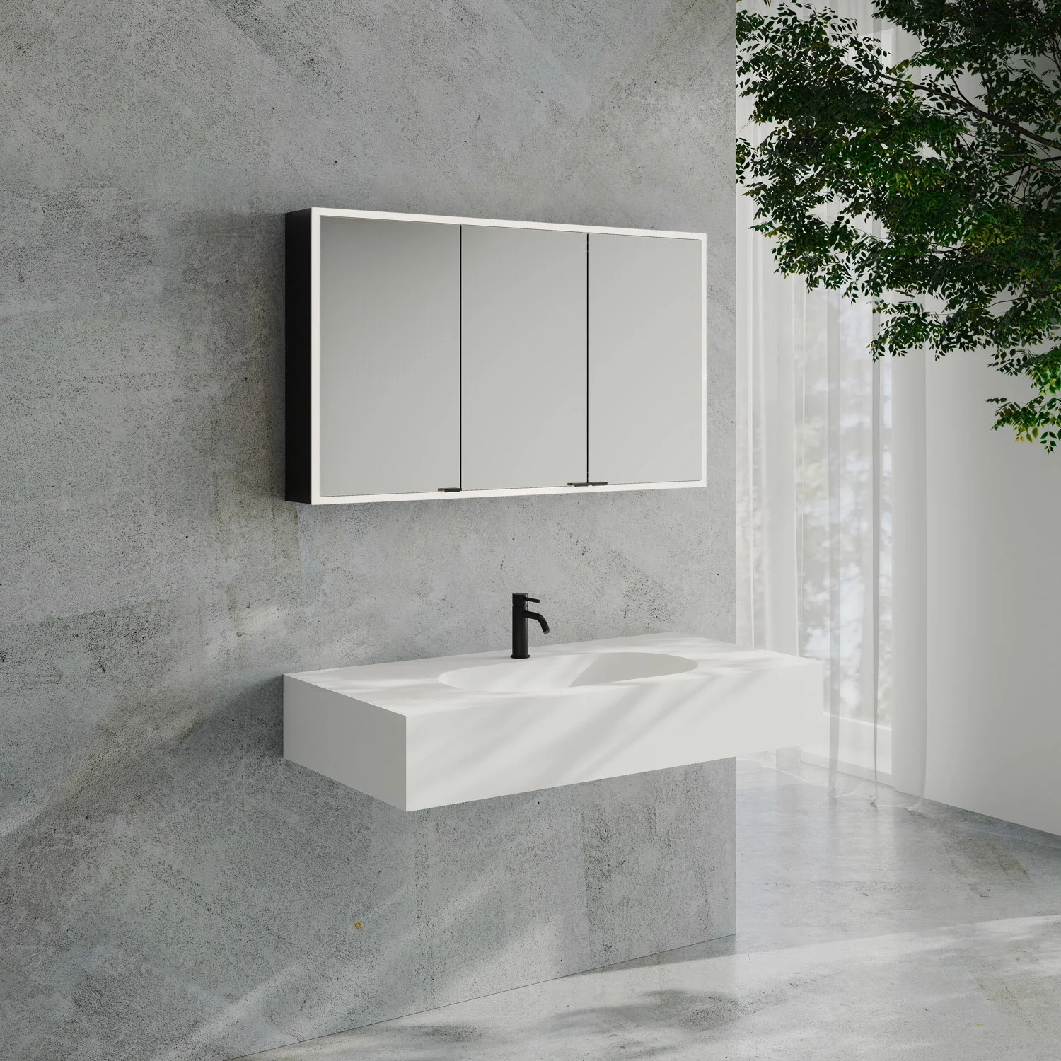 Kronenbach Cube 2.0 Spiegelschrank 120 cm, Aufputz, 3-türig Bild 6