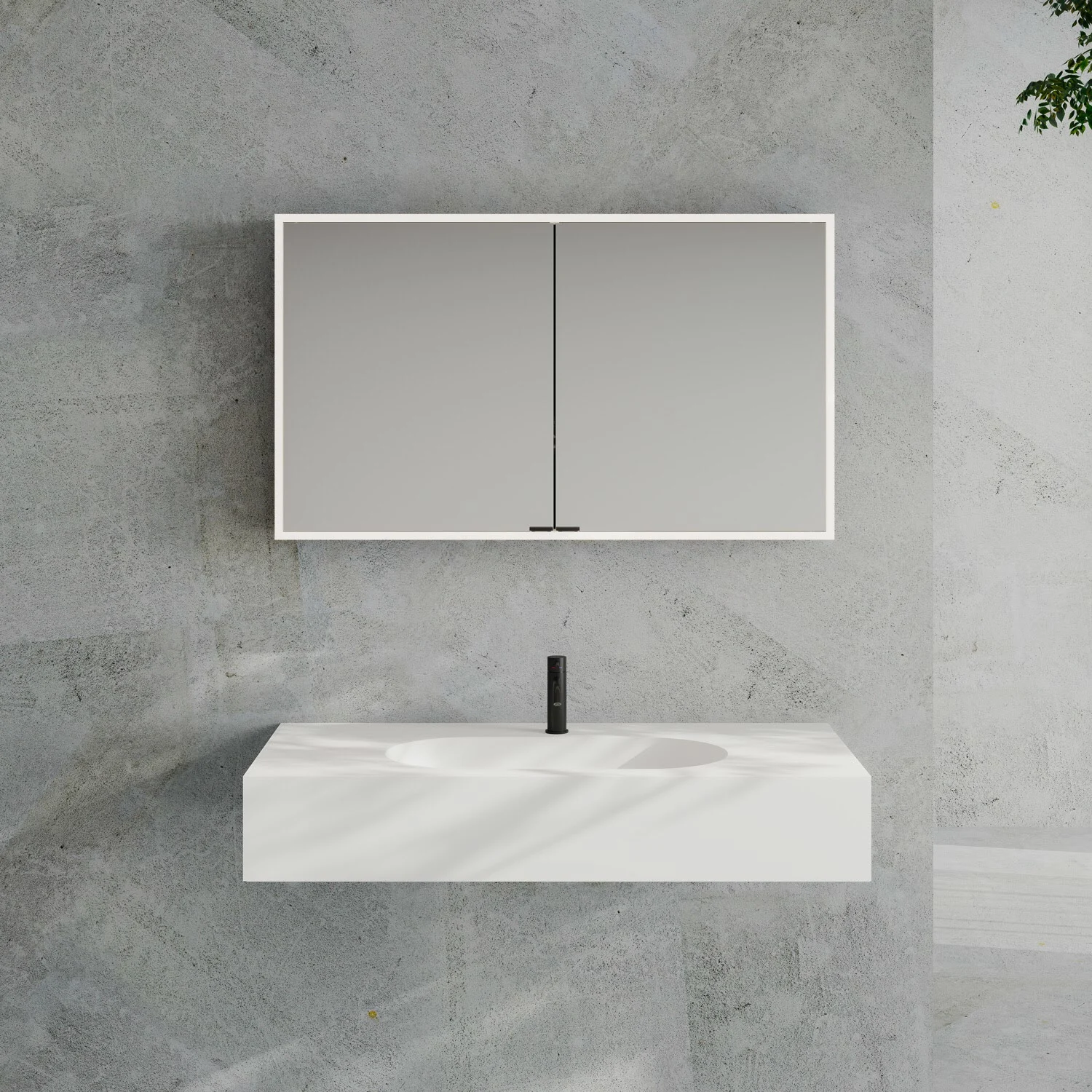 Kronenbach Cube 2.0 Spiegelschrank 120 cm, Aufputz, 2-türig Bild 6
