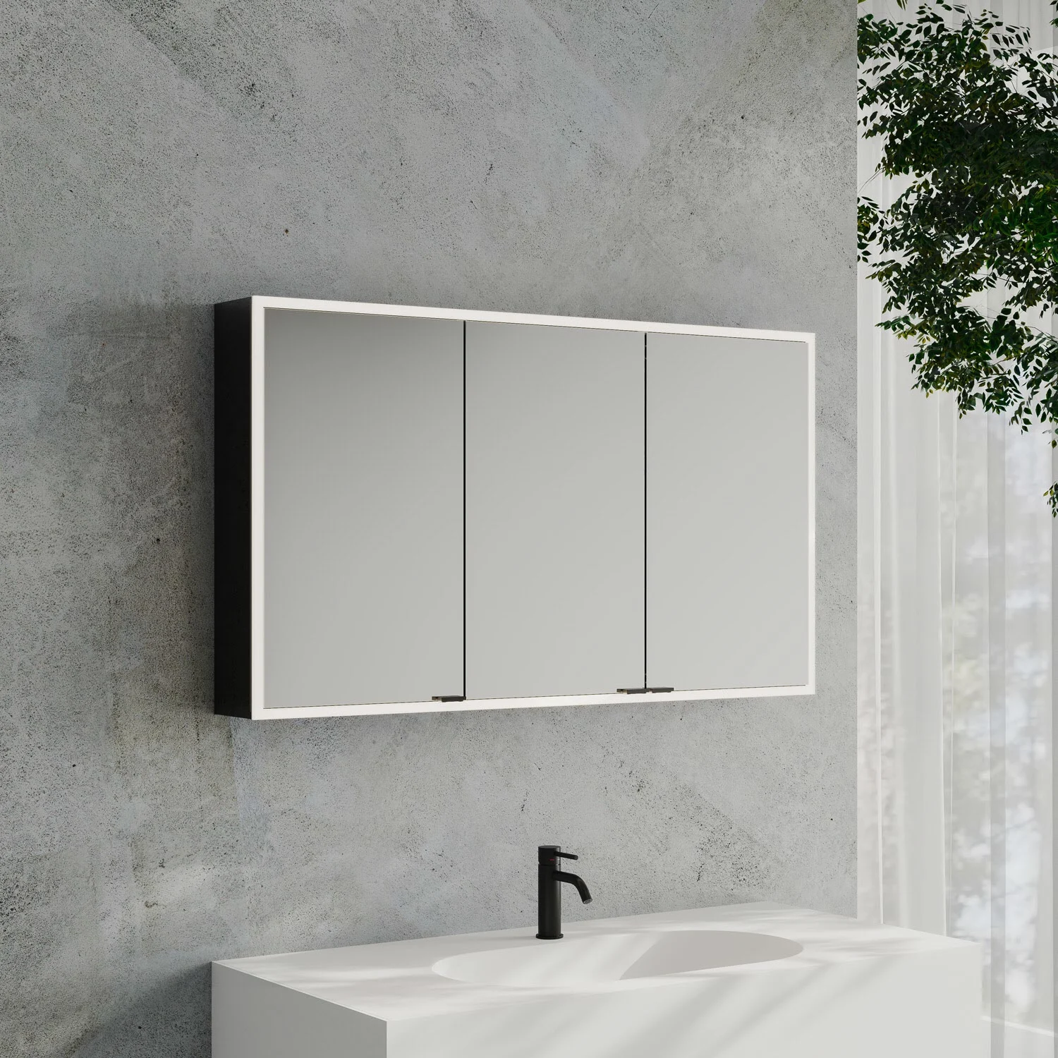 Kronenbach Cube 2.0 Spiegelschrank 120 cm, Aufputz, 3-türig