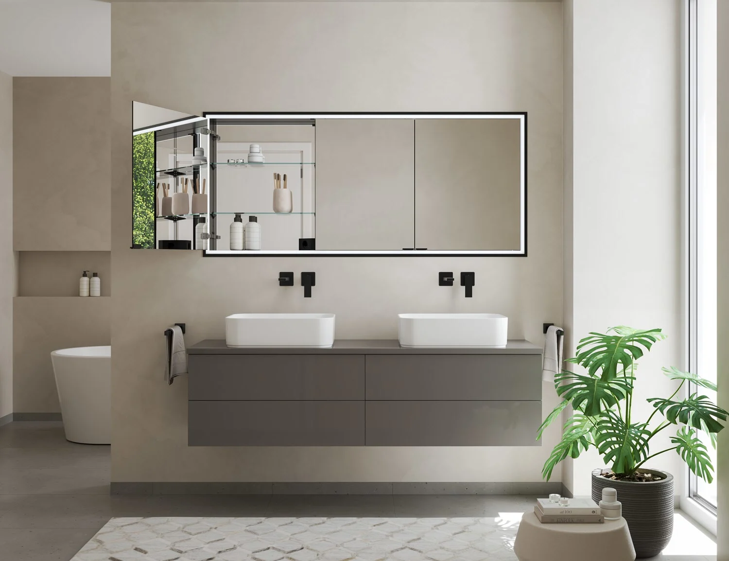 Kronenbach Cube 2.0 Spiegelschrank 140 cm, Unterputz, 3-türig Bild 4