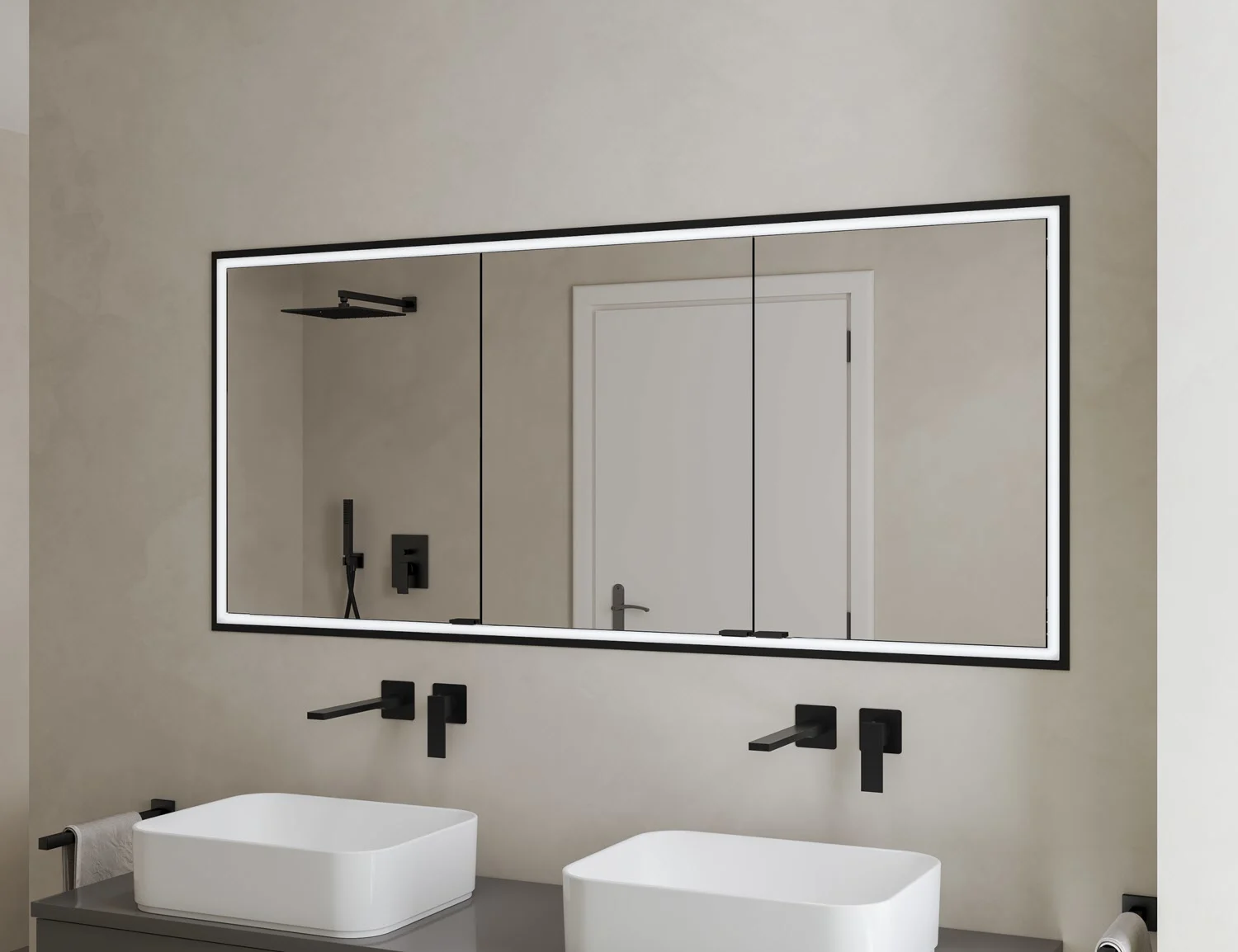 Kronenbach Cube 2.0 Spiegelschrank 140 cm, Unterputz, 3-türig Bild 6