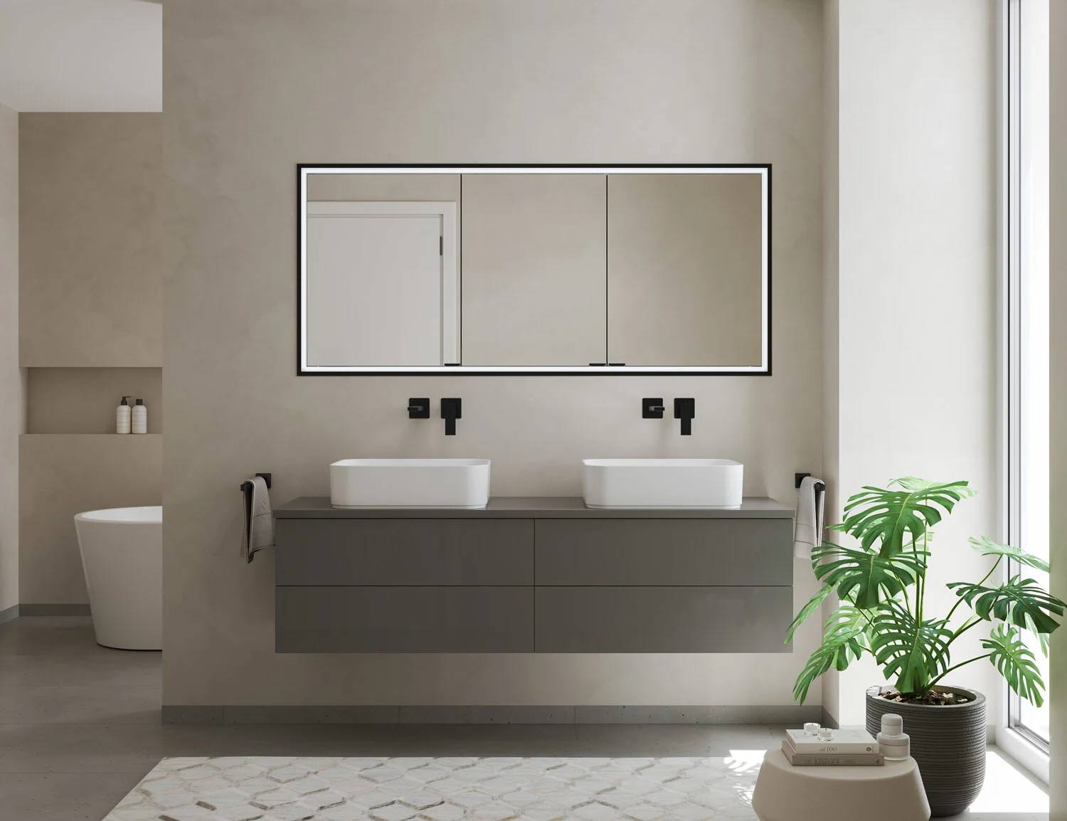 Kronenbach Cube 2.0 Spiegelschrank 140 cm, Unterputz, 3-türig Bild 8