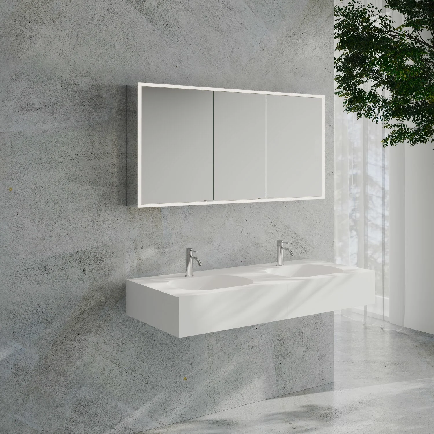 Kronenbach Cube 2.0 Spiegelschrank 140 cm, Aufputz, 3-türig Bild 6