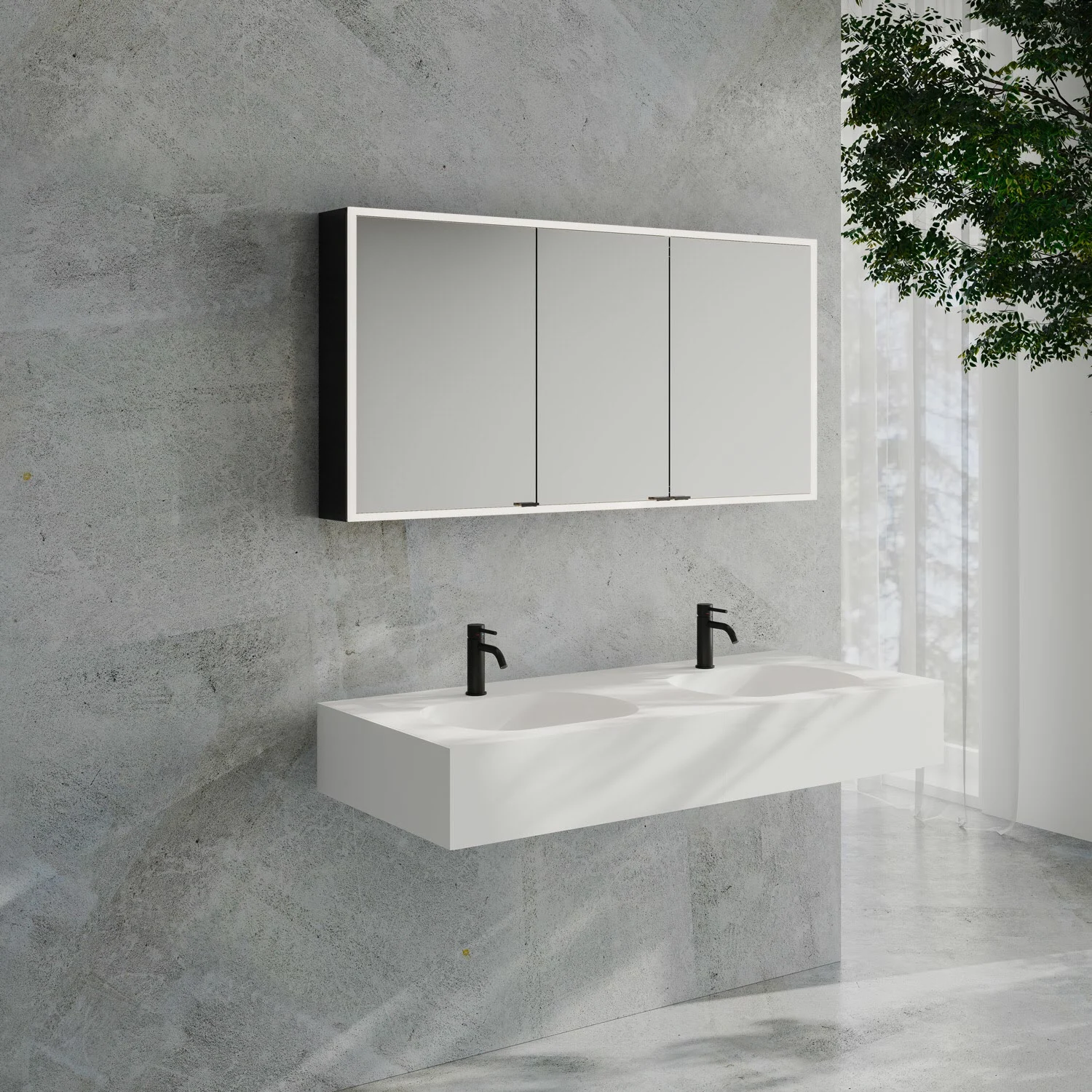 Kronenbach Cube 2.0 Spiegelschrank 140 cm, Aufputz, 3-türig Bild 6