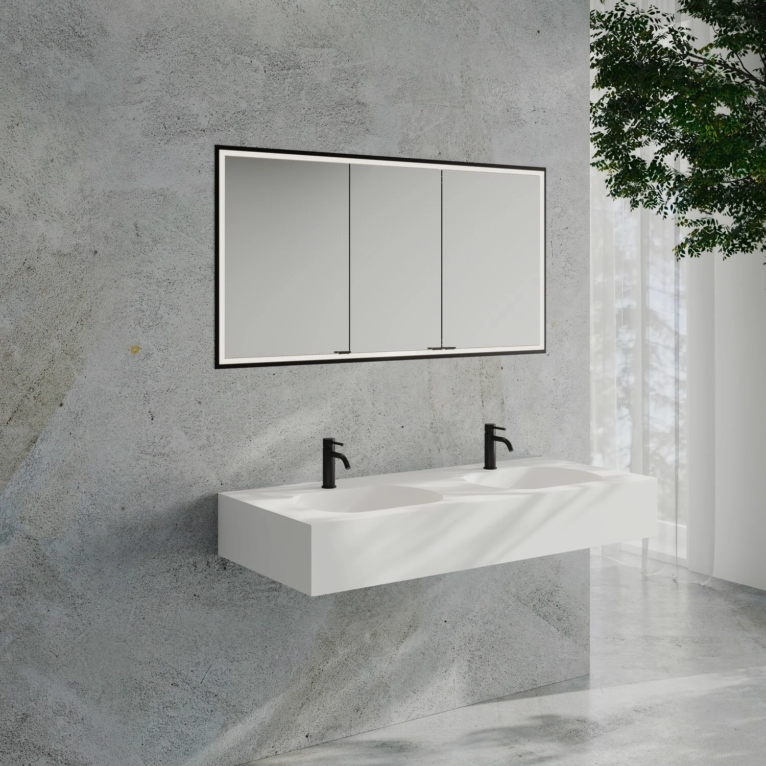 Kronenbach Cube 2.0 Spiegelschrank 140 cm, Unterputz, 3-türig Bild 5