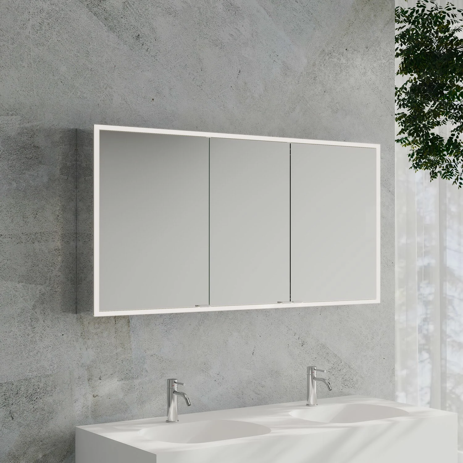 Kronenbach Cube 2.0 Spiegelschrank 140 cm, Aufputz, 3-türig