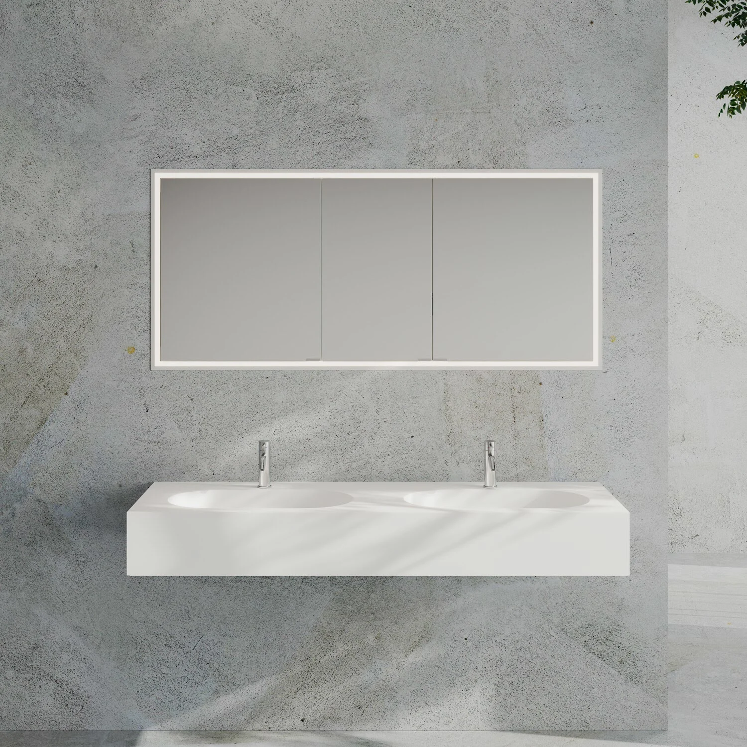 Kronenbach Cube 2.0 Spiegelschrank 160 cm mit Einbaurahmen, 3-türig Bild 8