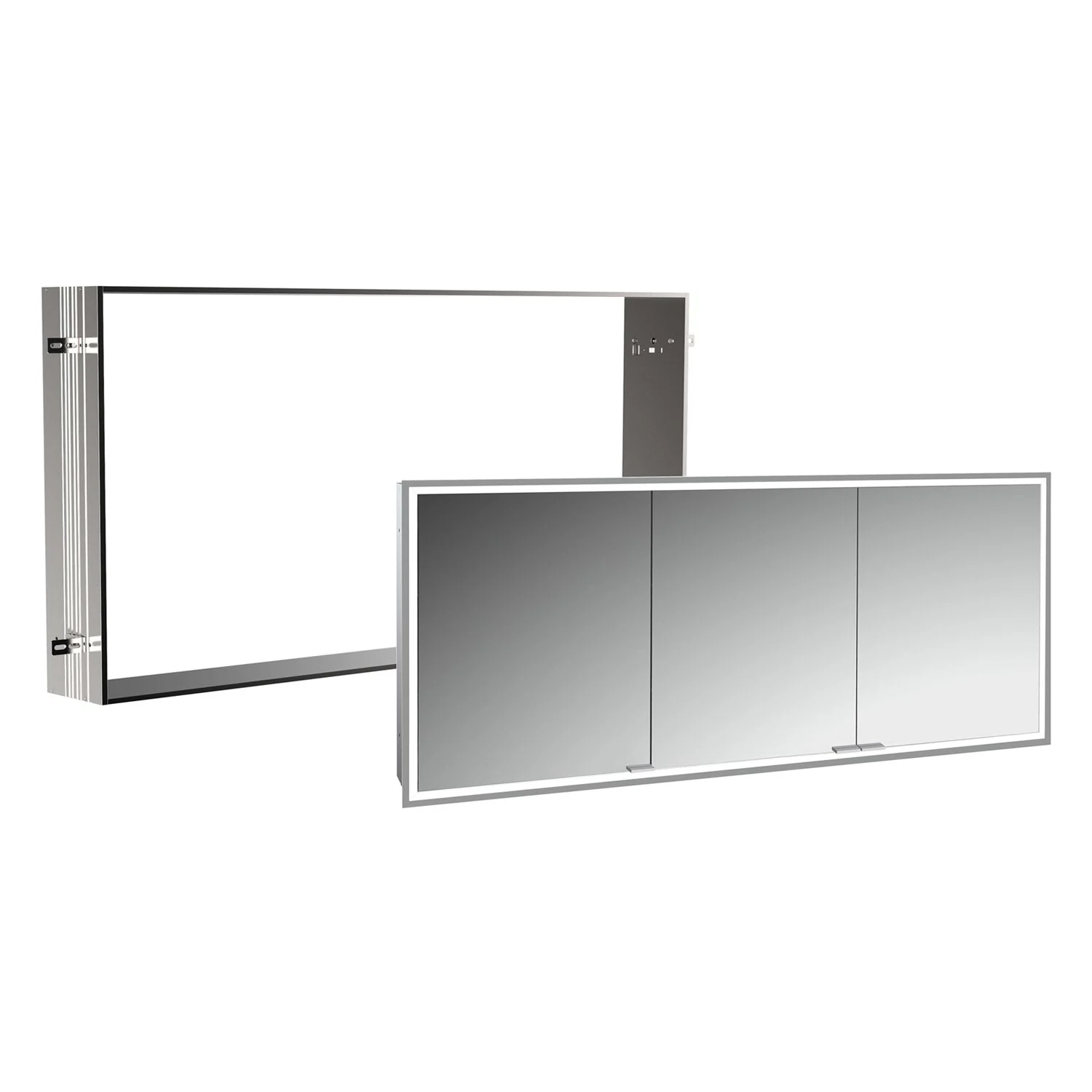 Kronenbach Cube 2.0 Spiegelschrank 160 cm mit Einbaurahmen, 3-türig