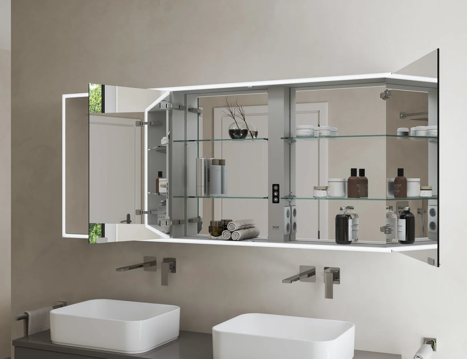 Kronenbach Cube 2.0 Spiegelschrank 180 cm, Aufputz, 3-türig Bild 2