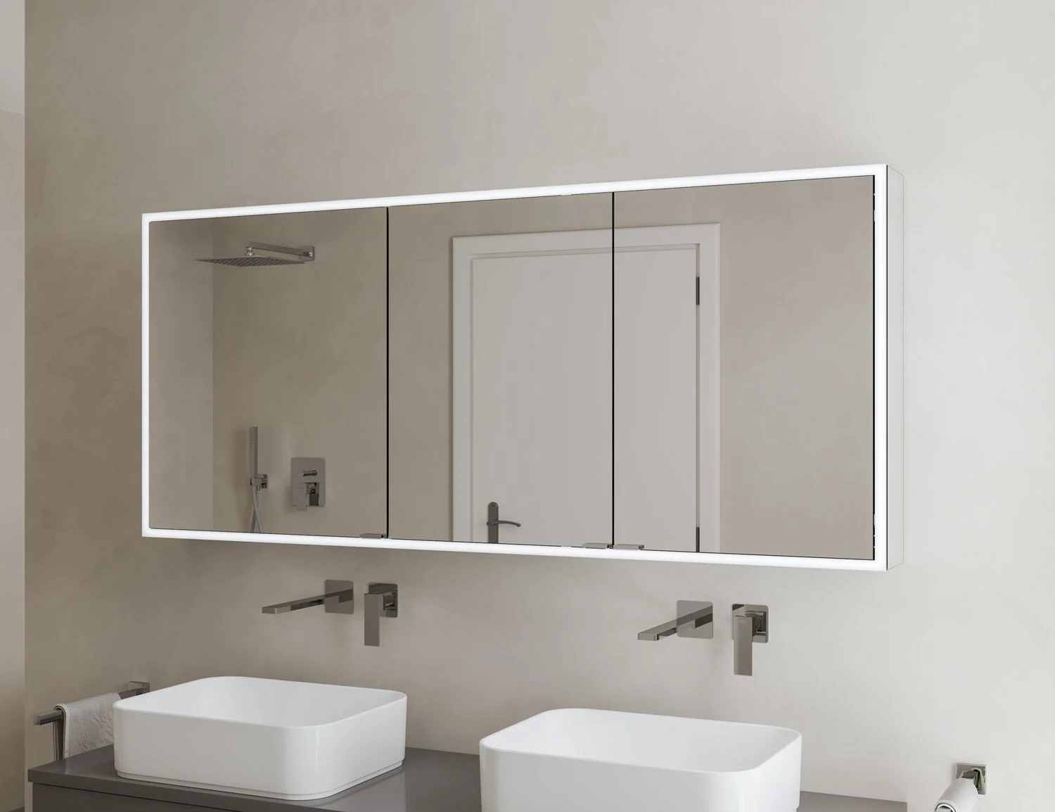 Kronenbach Cube 2.0 Spiegelschrank 180 cm, Aufputz, 3-türig Bild 3