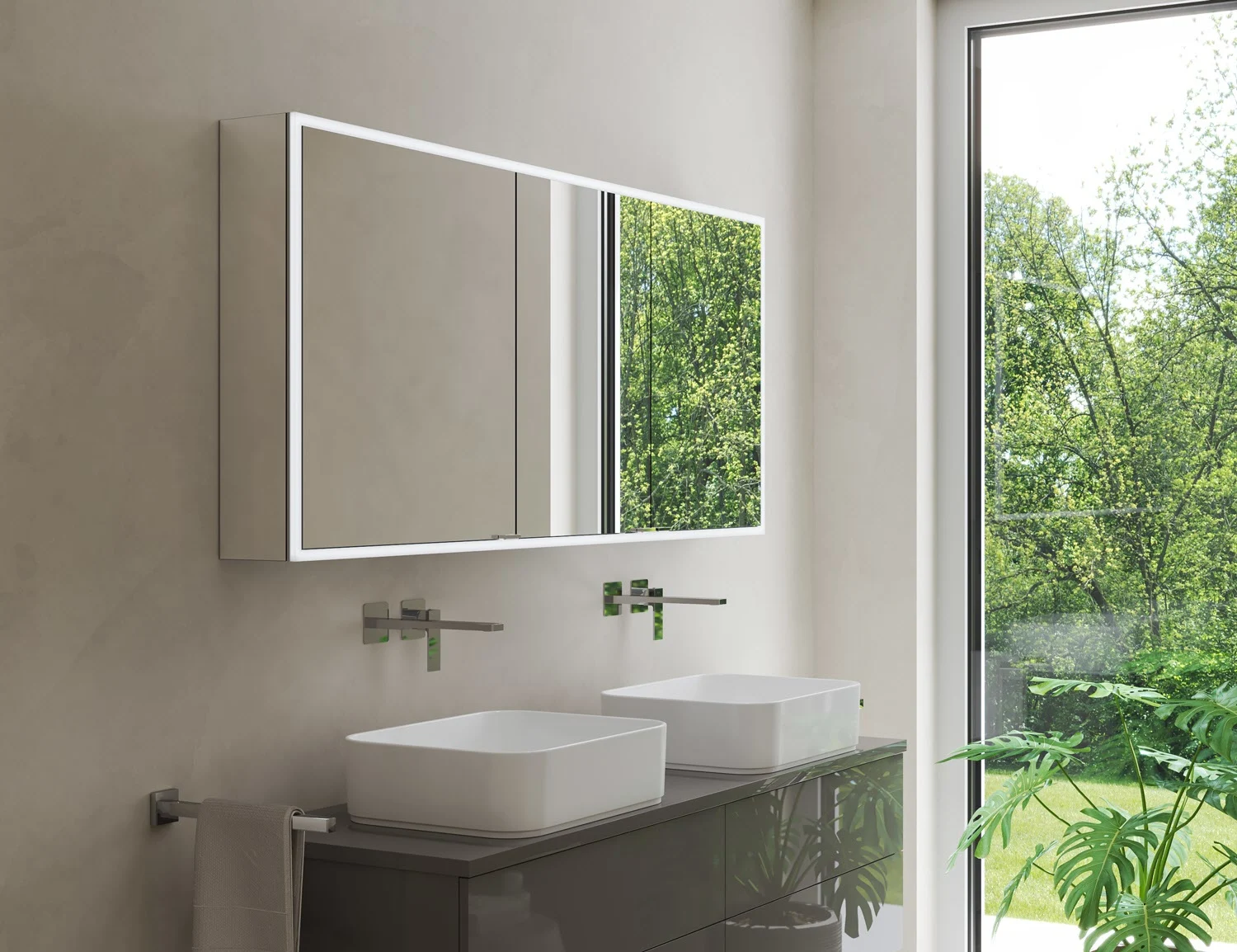 Kronenbach Cube 2.0 Spiegelschrank 180 cm, Aufputz, 3-türig Bild 5