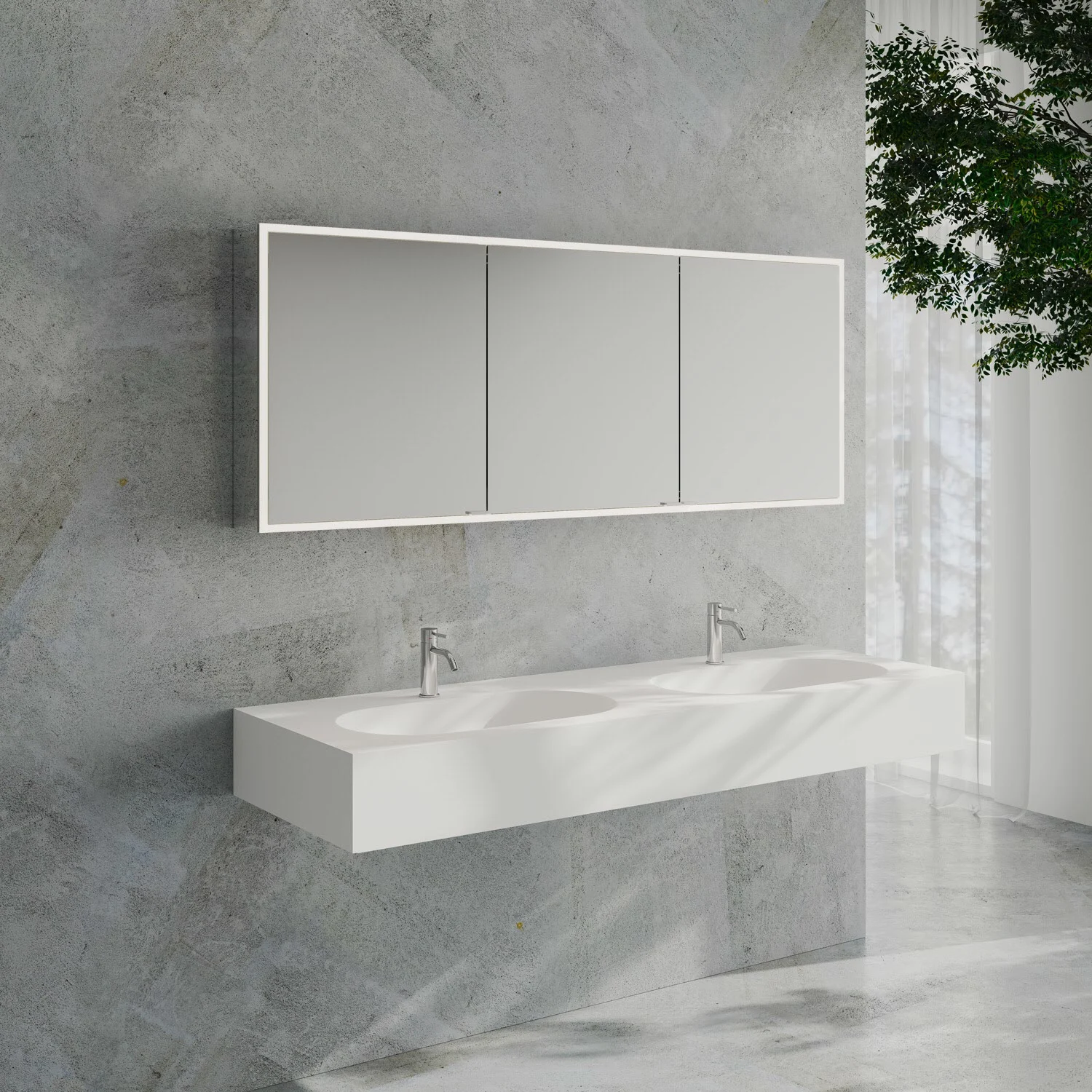 Kronenbach Cube 2.0 Spiegelschrank 180 cm, Aufputz, 3-türig Bild 6