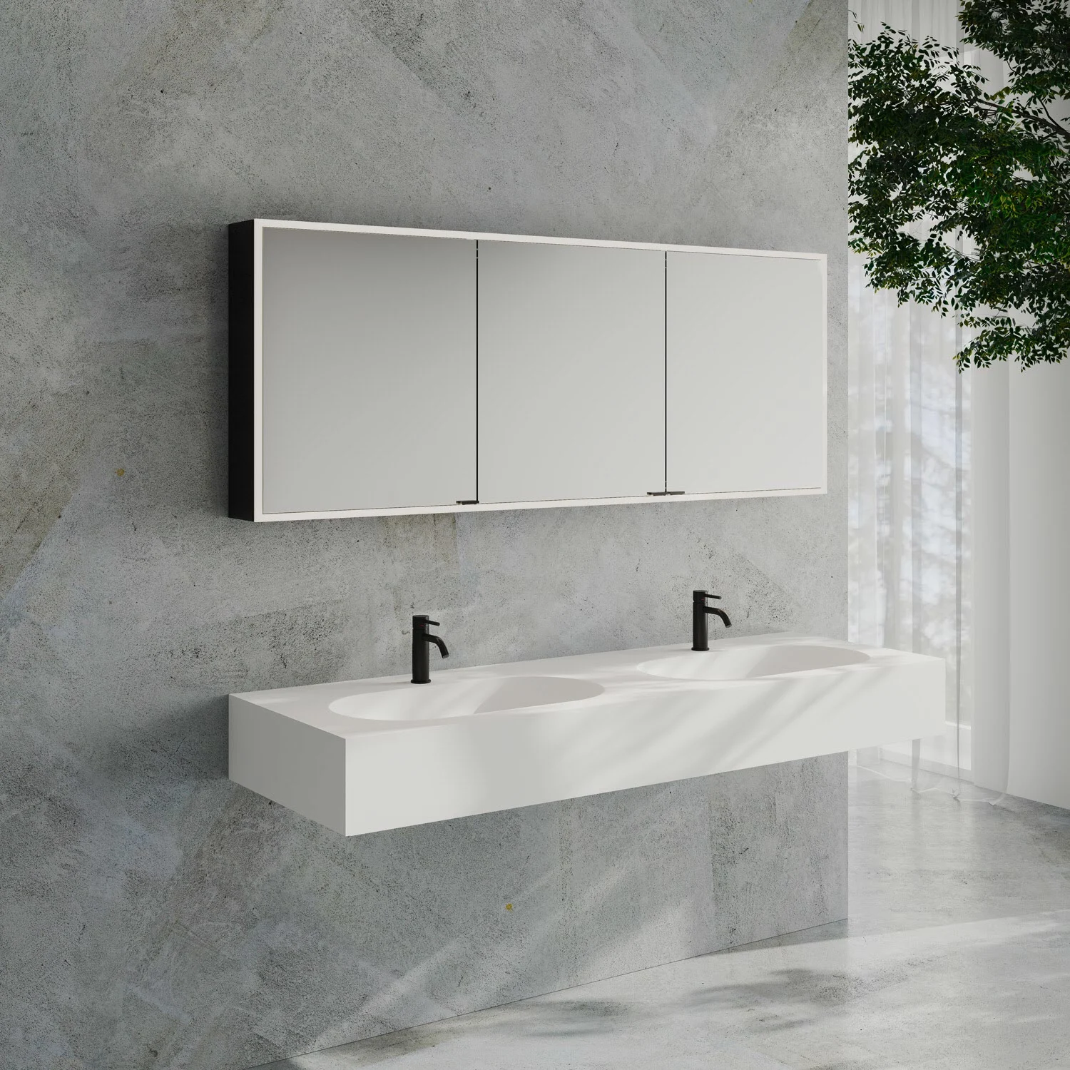 Kronenbach Cube 2.0 Spiegelschrank 180 cm, Aufputz, 3-türig Bild 6