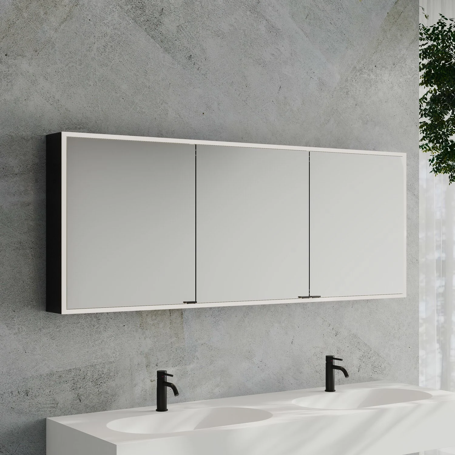 Kronenbach Cube 2.0 Spiegelschrank 180 cm, Aufputz, 3-türig