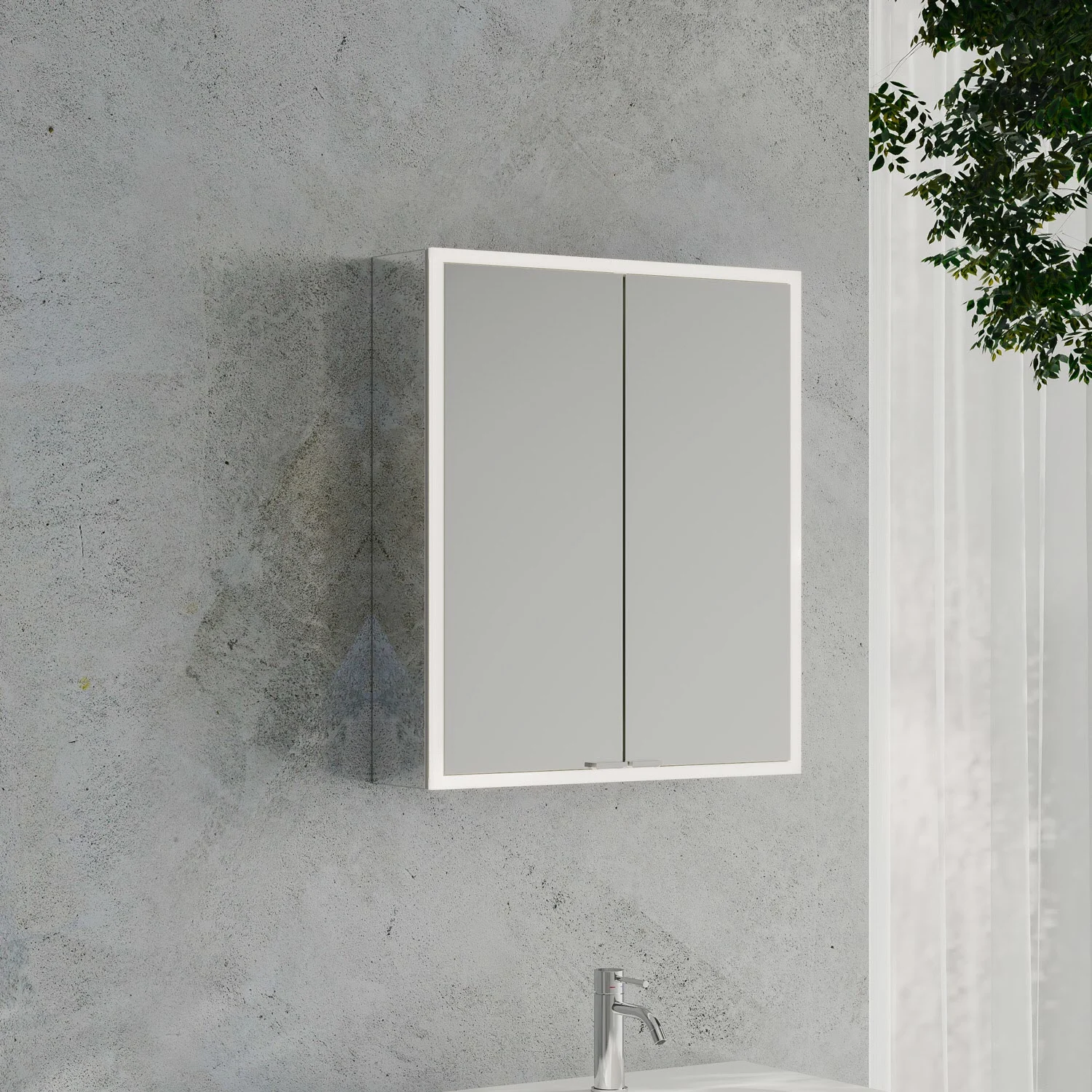 Kronenbach Cube 2.0 Spiegelschrank 60 cm, Aufputz, 2-türig