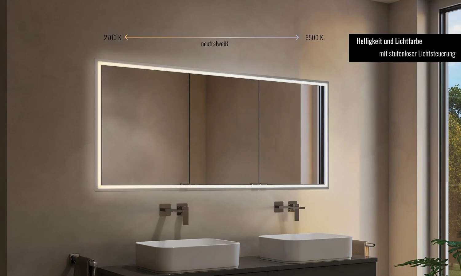 Kronenbach Cube 2.0 Spiegelschrank 80 cm, Aufputz, 2-türig Bild 8