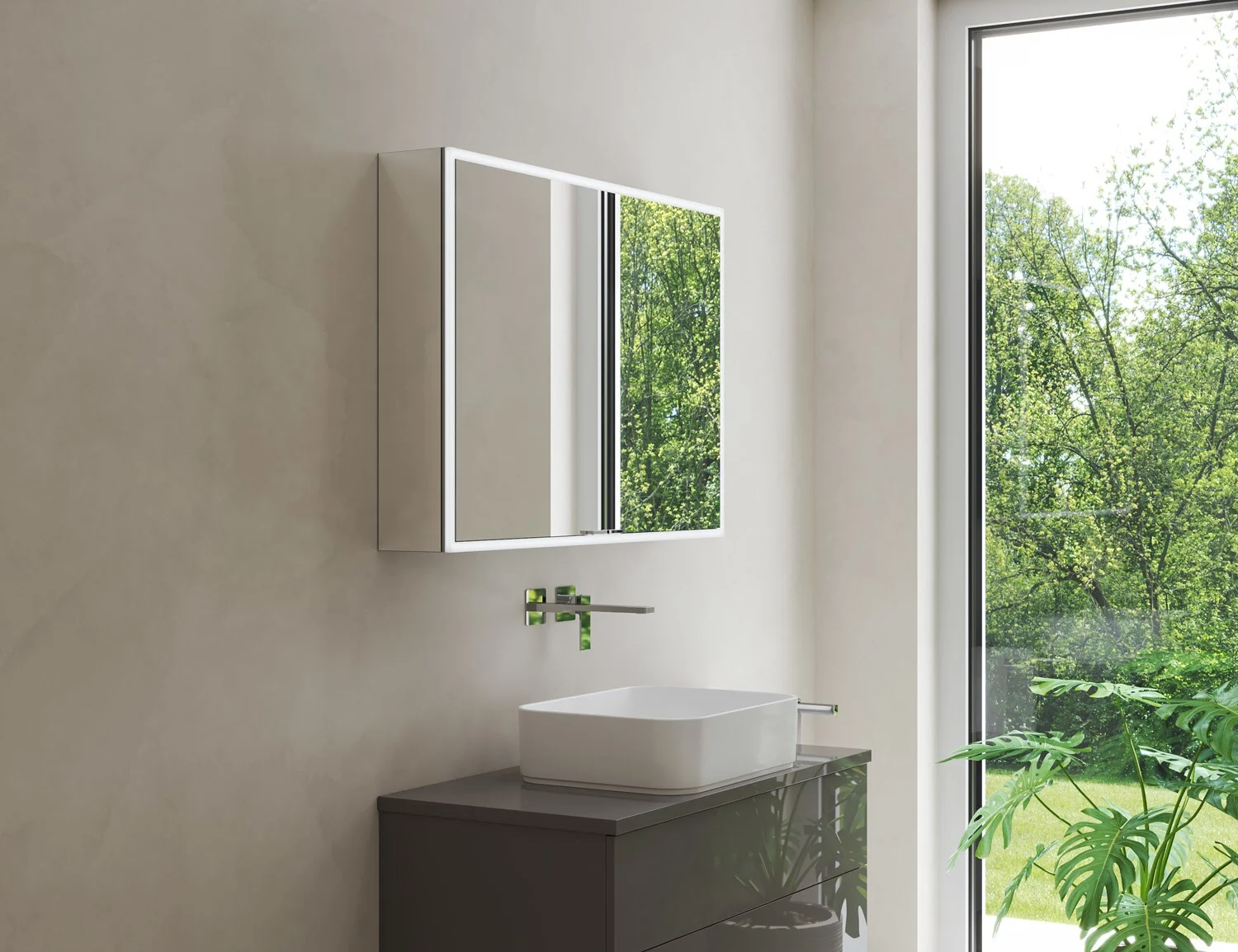 Kronenbach Cube 2.0 Spiegelschrank 80 cm, Aufputz, 2-türig Bild 2