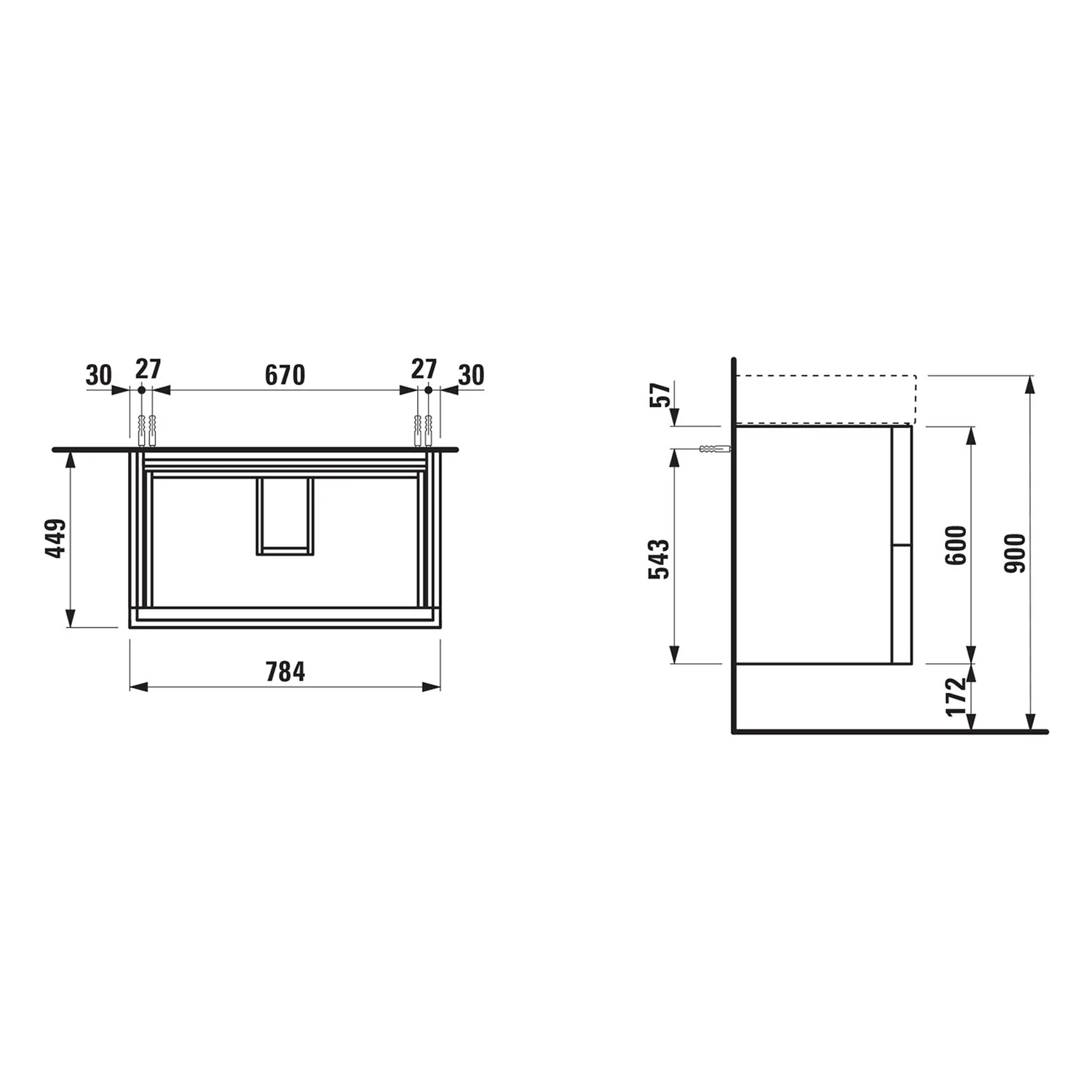 LAUFEN Kartell Waschtischunterbau 78,5 cm mit 2 Auszügen Bild 2