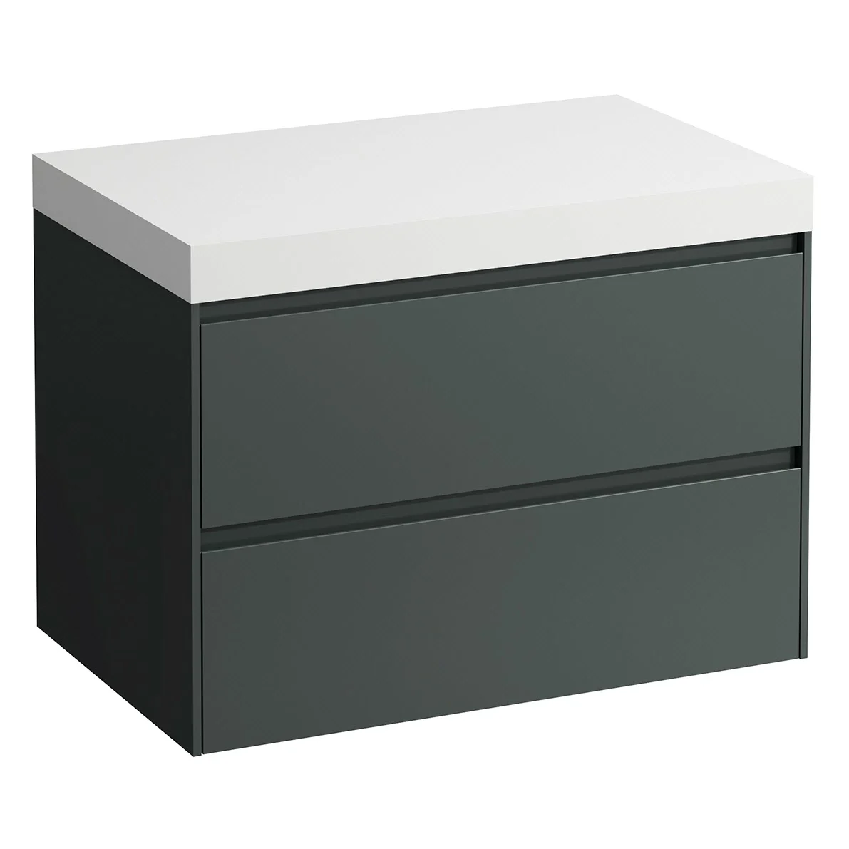 LAUFEN LANI Waschtischplatte ohne Ausschnitt mit Unterschrank 80 cm mit 2 Schubladen