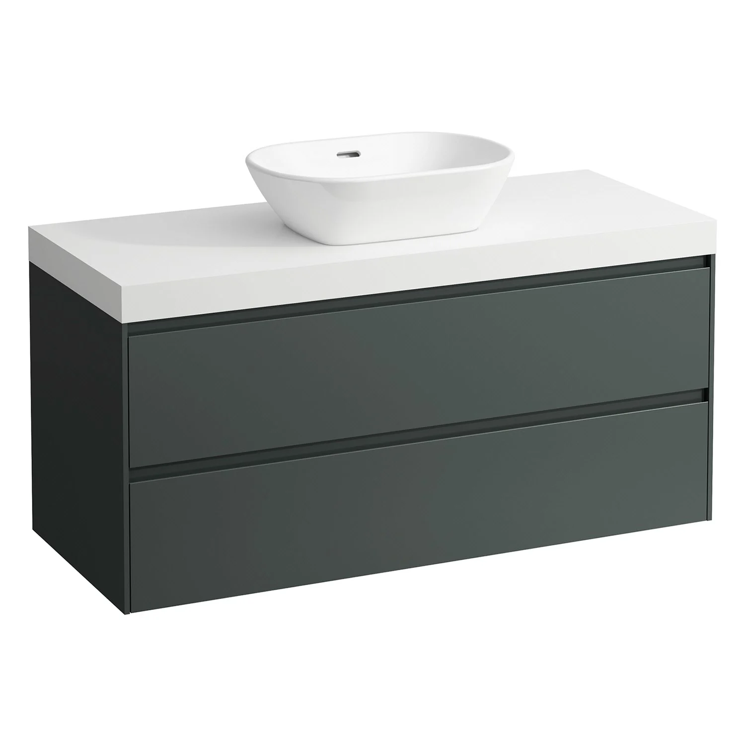 LAUFEN LANI Waschtischplatte mit Ausschnitt mittig mit Unterschrank 120 cm mit 2 Schubladen
