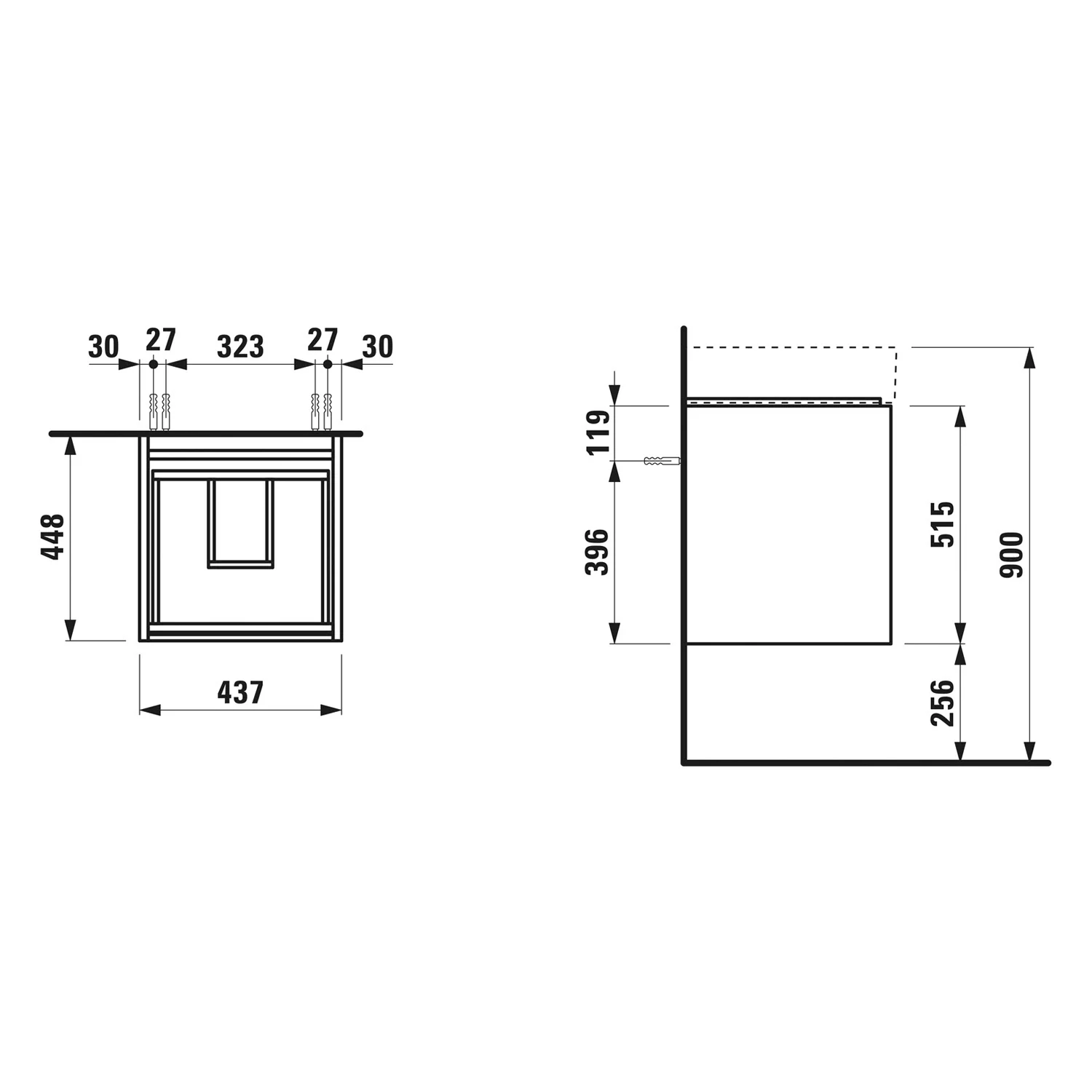 LAUFEN LANI für Kartell • LAUFEN Waschtischunterschrank 43,5 x 45 cm mit 2 Auszügen Bild 3