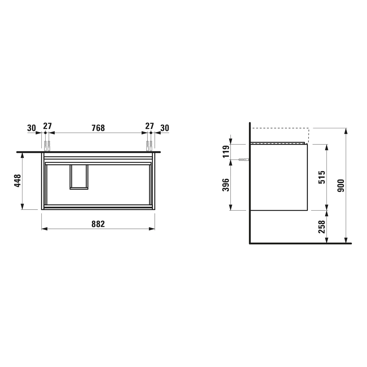 LAUFEN LANI für Kartell • LAUFEN Waschtischunterschrank 88 x 45 cm mit 2 Auszügen Bild 4