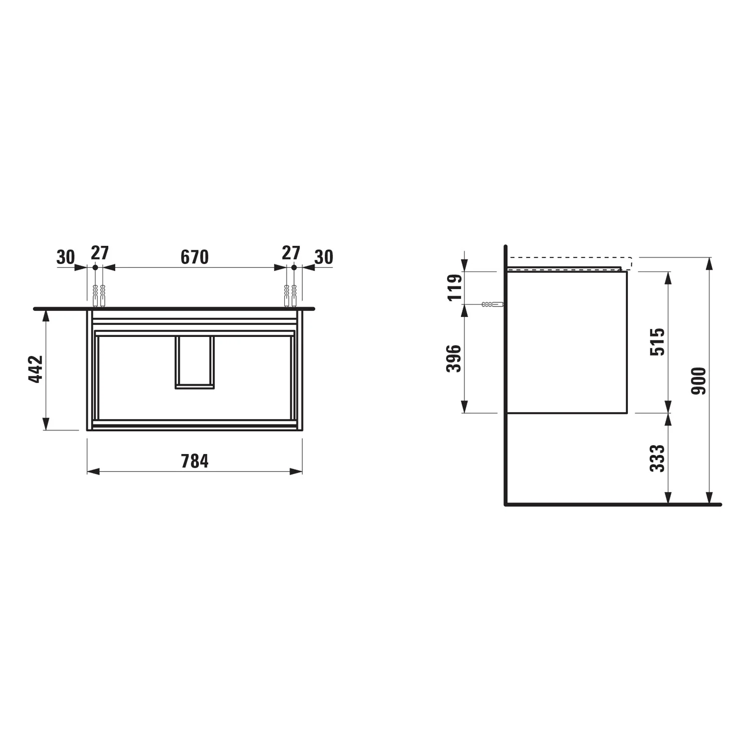 LAUFEN LANI Waschtischunterschrank 80 cm mit 2 Auszügen Bild 5