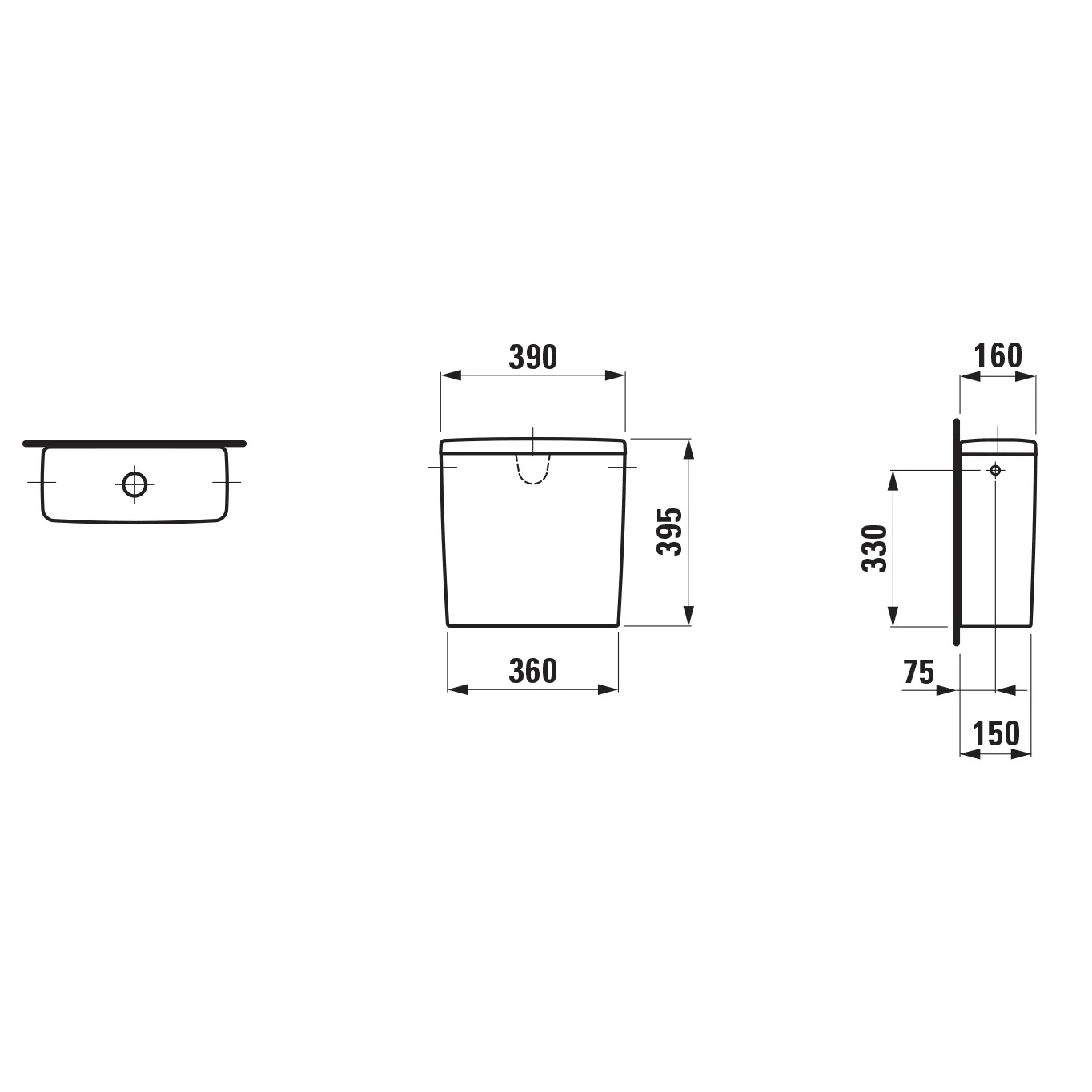 LAUFEN LUA Spülkasten für Stand-WC-Kombination, Zulauf seitlich Bild 3