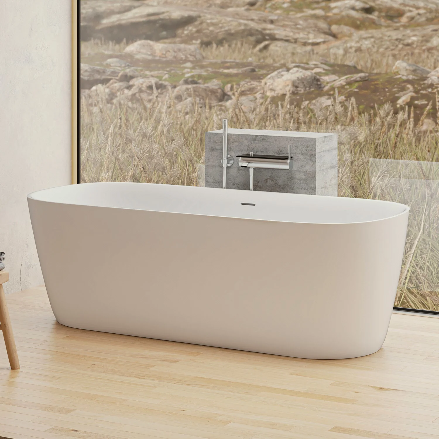 LAUFEN MEDA Freistehende Oval-Badewanne 180 x 80 cm Bild 8