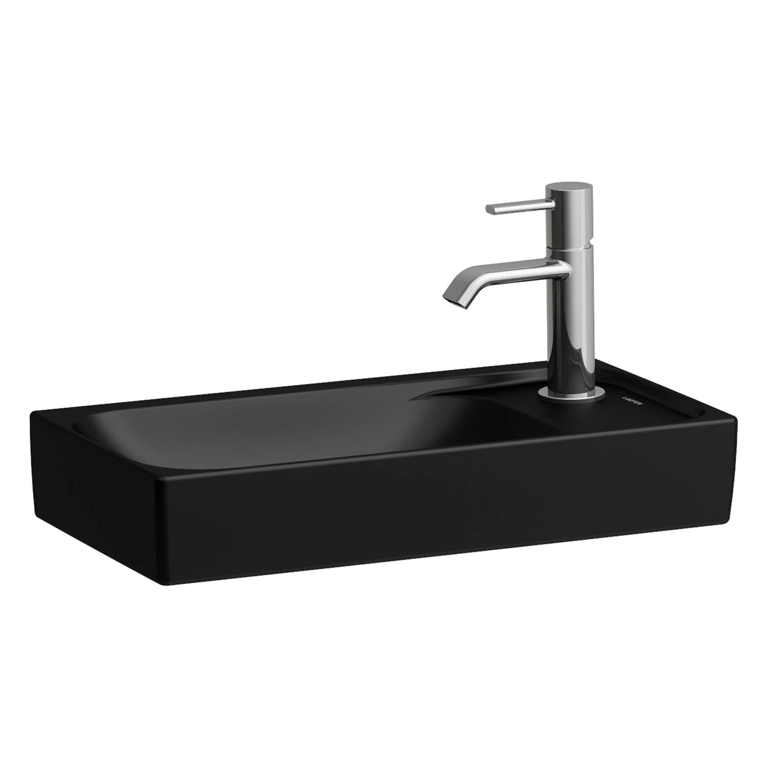 LAUFEN MEDA Handwaschbecken 46 x 23,5 cm, mit Hahnloch ohne Überlauf, Becken links