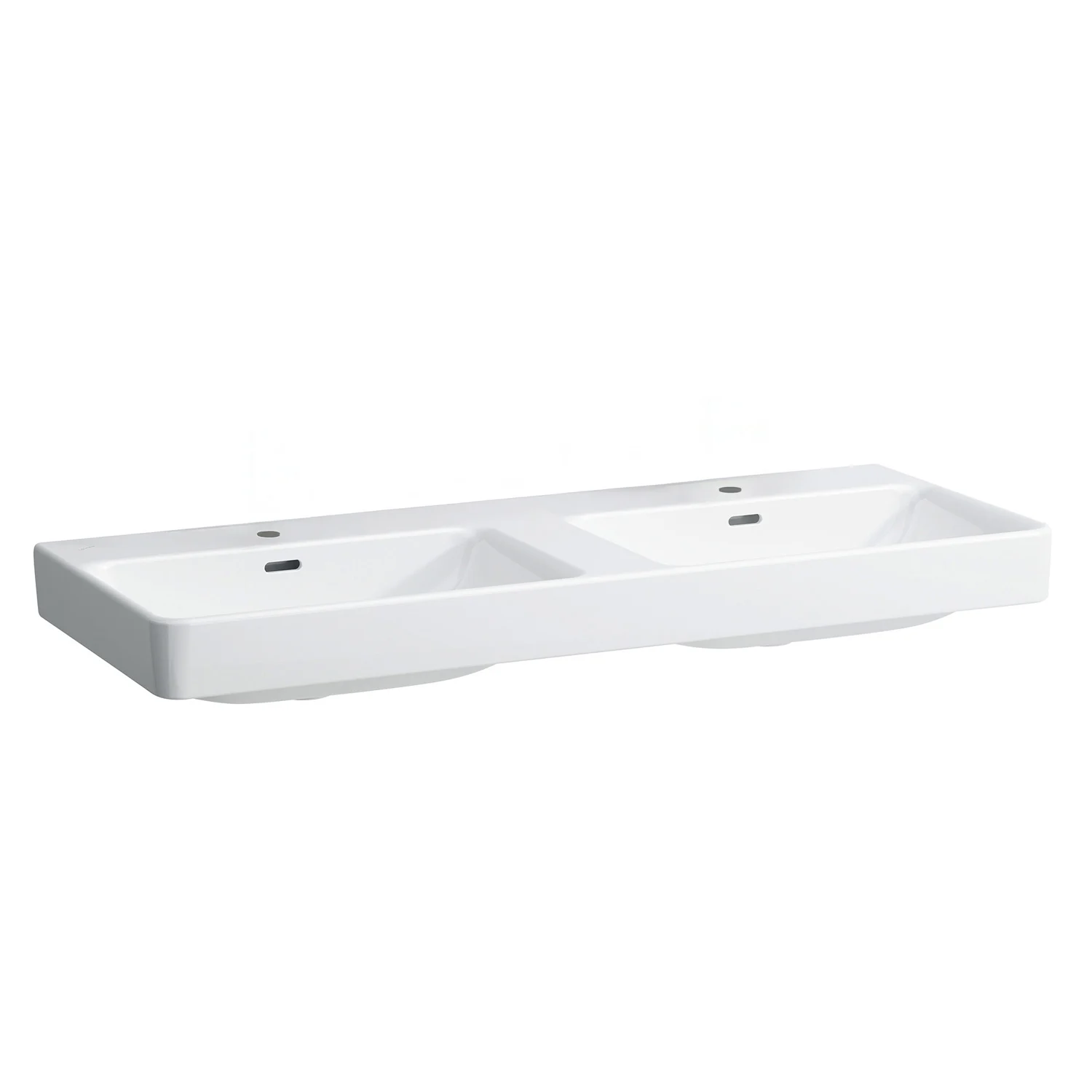 LAUFEN PRO S Doppelwaschtisch 130 cm, mit 2 Hahnlöchern, mit 2 Überläufen